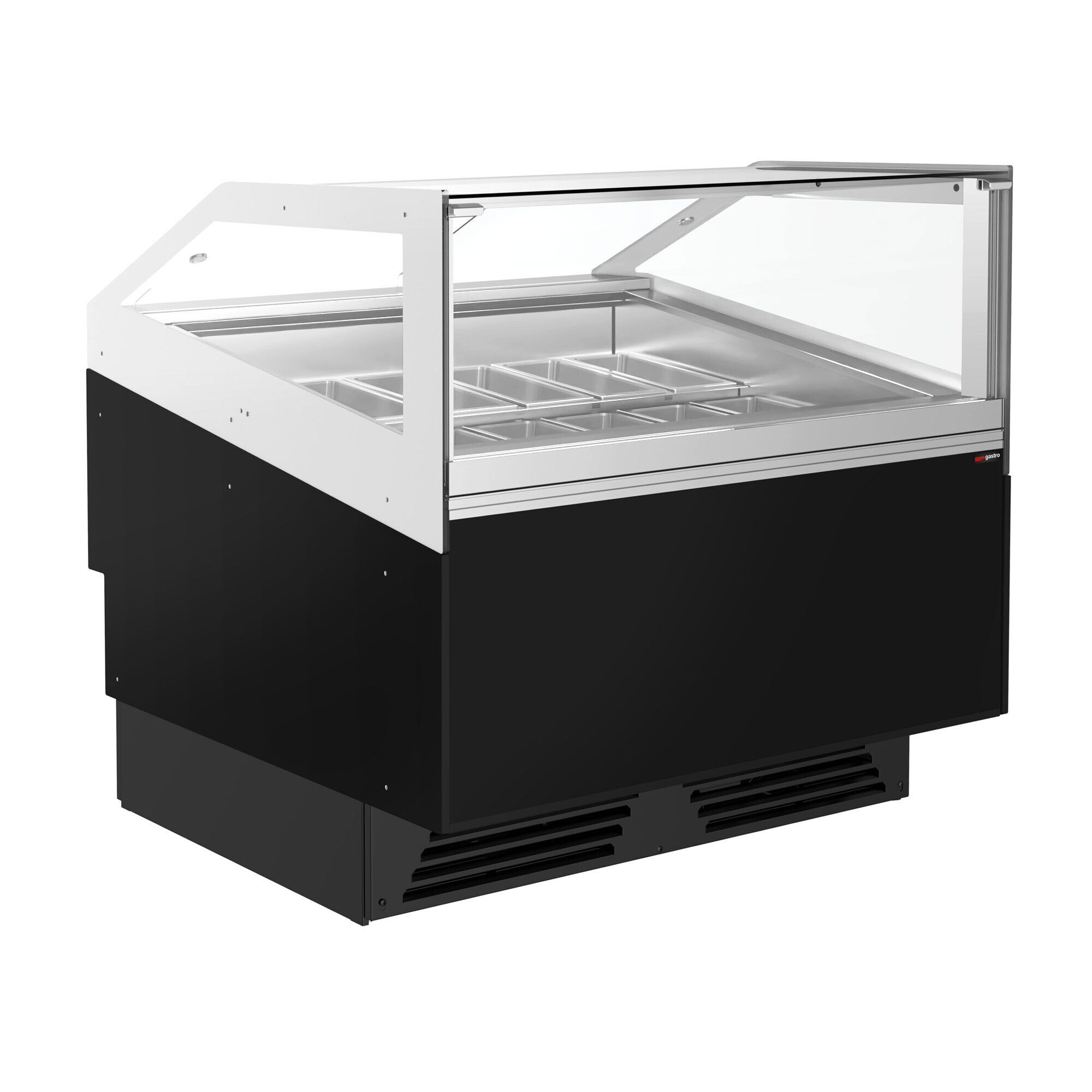 Vitrine à glace ADAM – 1200 mm – refroidissement ventilé – pour 12 bacs à glace de 5 litres ou 8 bacs de 7 litres – Noir