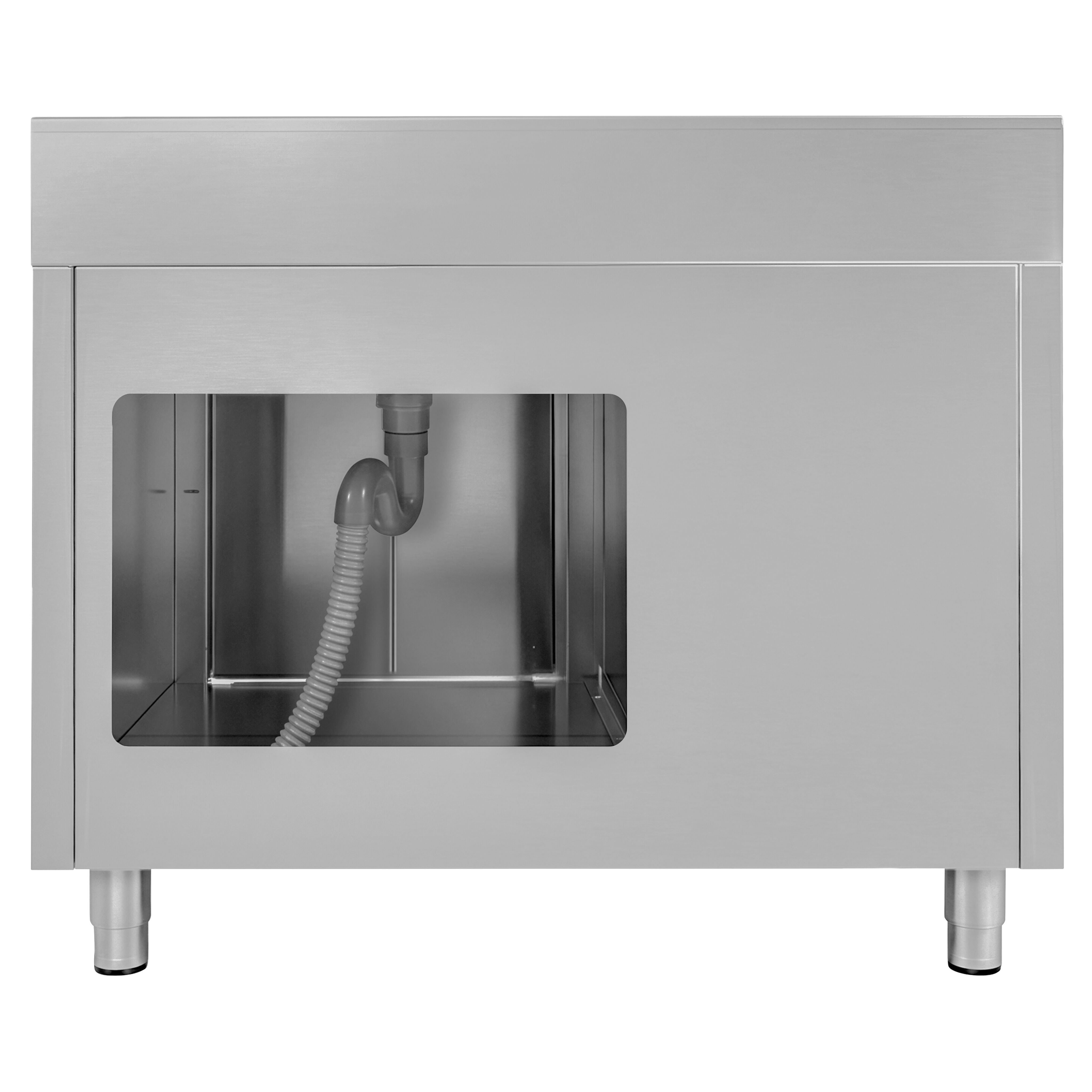 Diskbänk med underskåp ECO - i rostfritt stål - 1200x600 mm - 1 ho - höger - 3 lådor