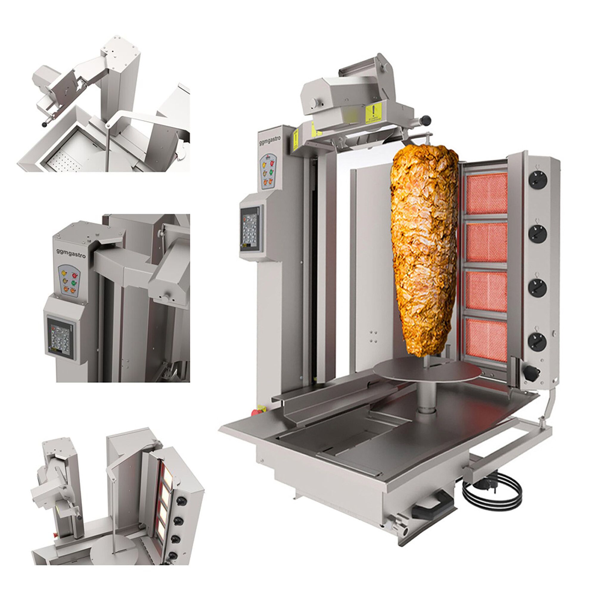 Gas Automatic Doner Kebab Grill - 4 Burner - up to 95kg - 10.64kW