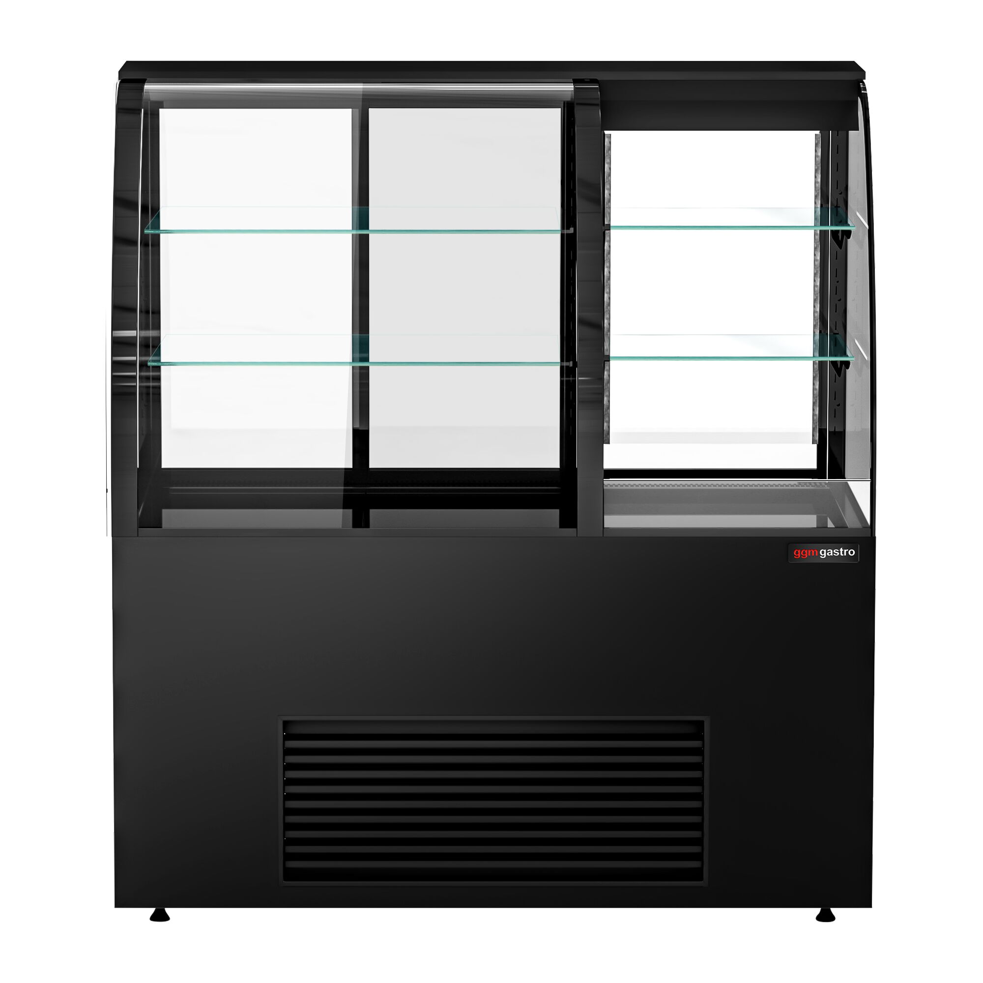 Commercial cake display fridge Self-Service - 1400mm - Double glazing - square - with 2 glass shelves