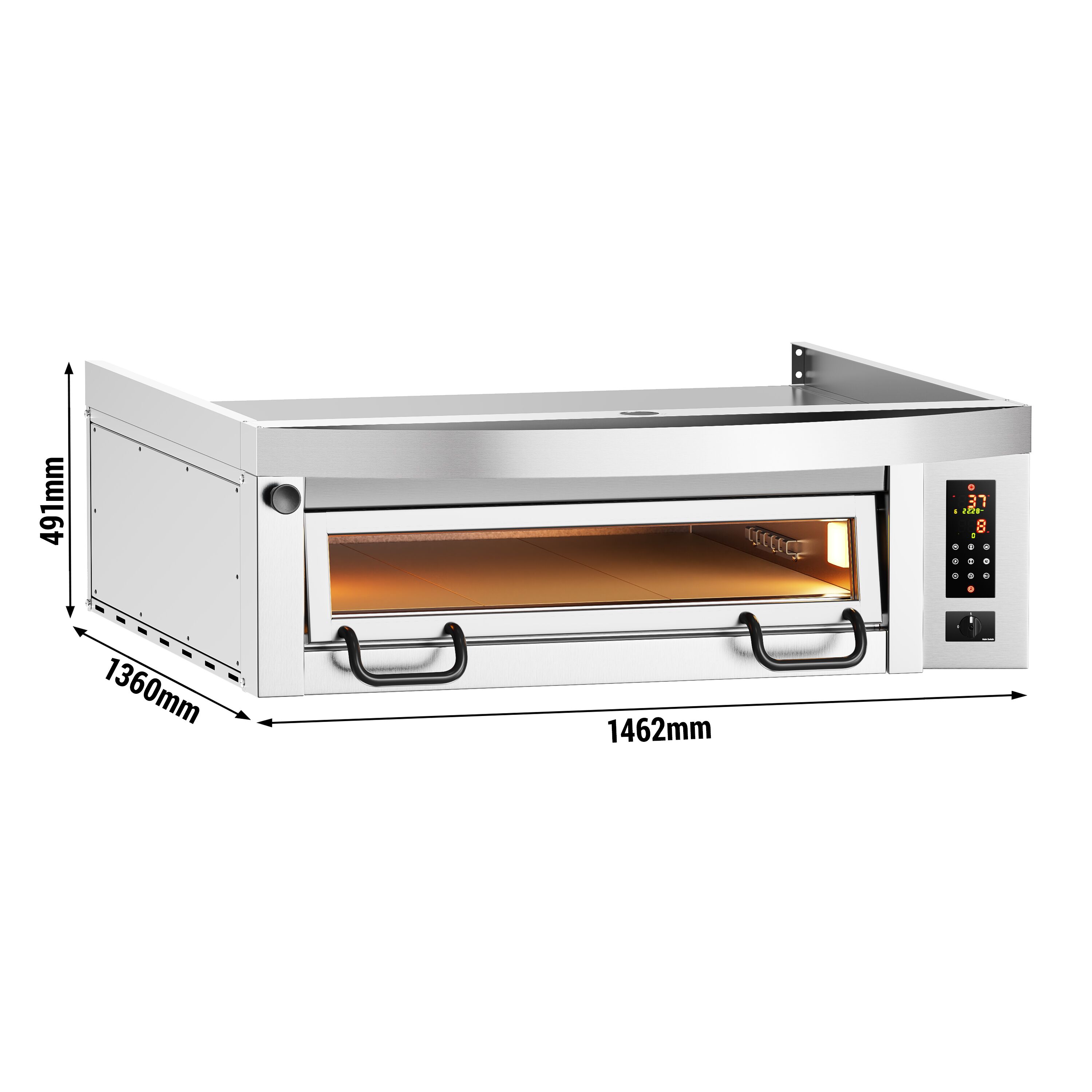 Elektryczny Piec do pizzy - 9 x Ø34cm - Panel dotykowy - z okapem