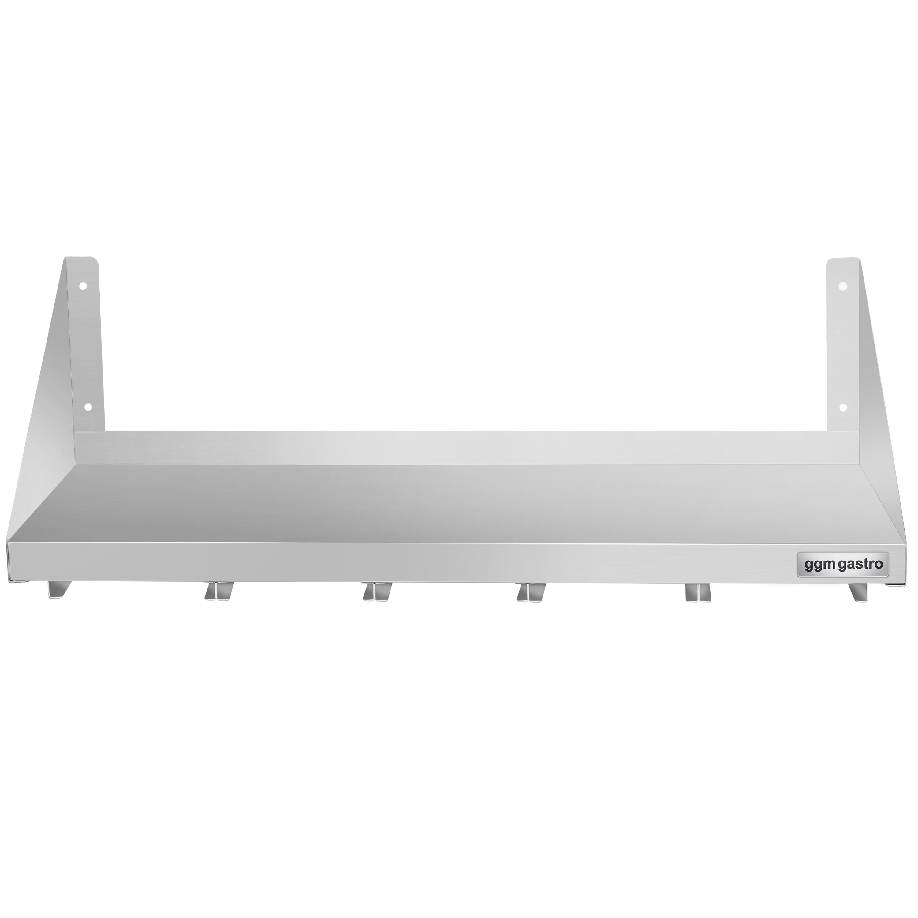 Étagère murale en inox pour Bacs GN 5x GN 1/6 - 1000x300mm - 1 niveaux - incl. glissières pour bacs GN