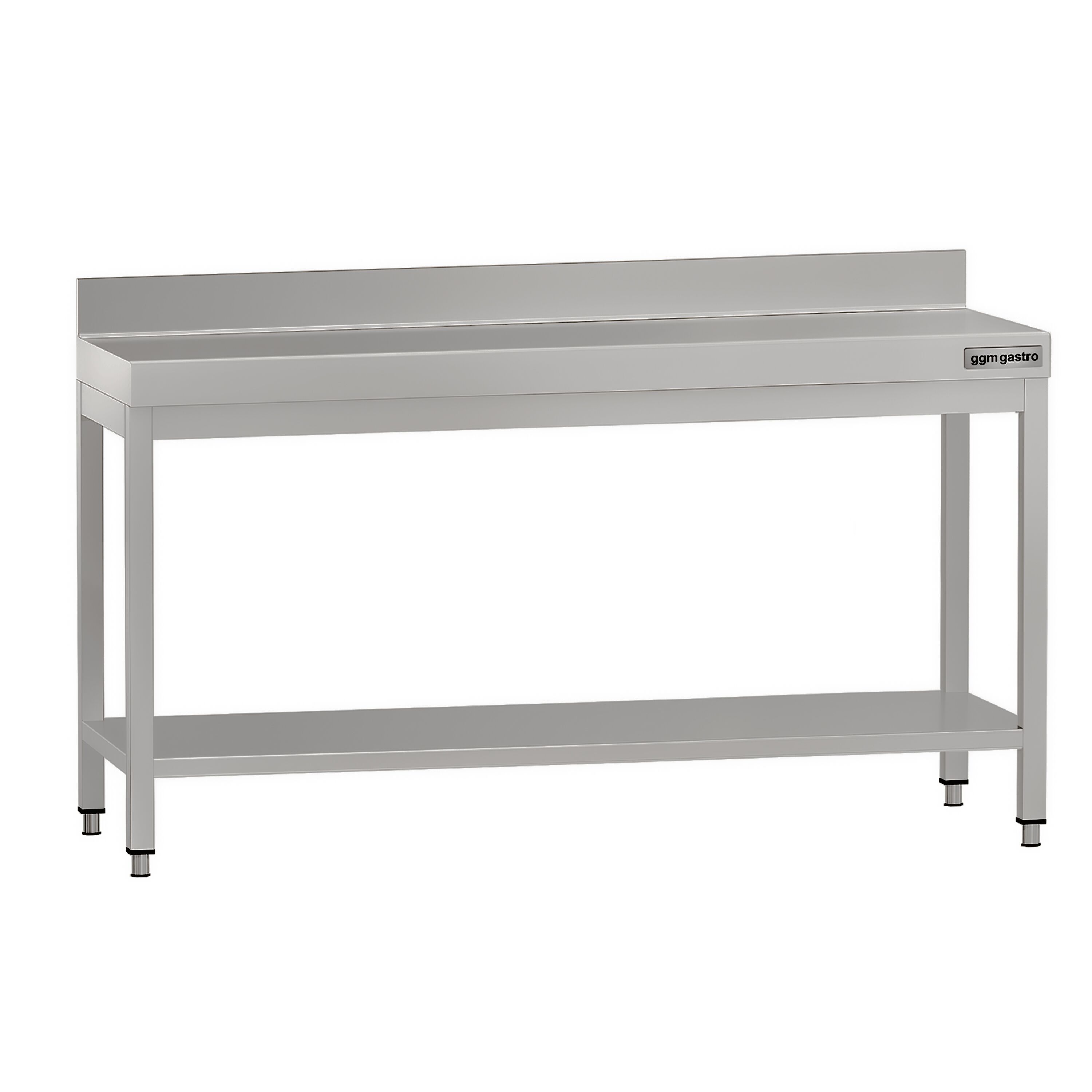 Table de travail en inox ECO – 1800 × 600 mm – avec tablette inférieure & dosseret