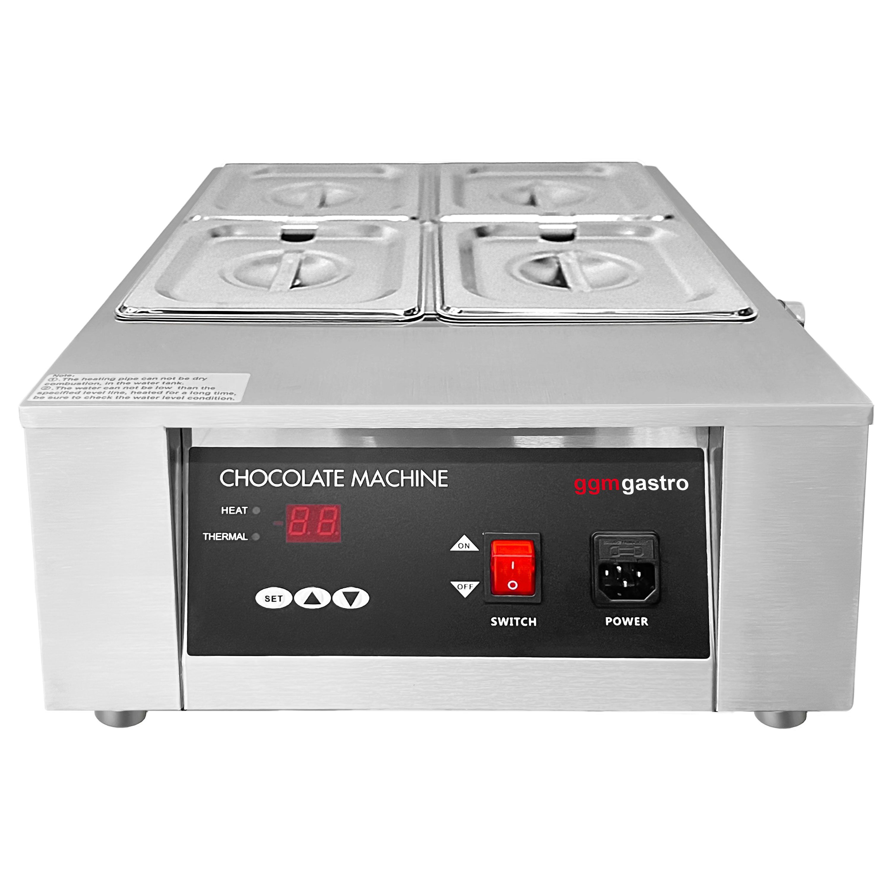 Fondoir à chocolat à bain-marie - 4x 1,7litres - 1kW