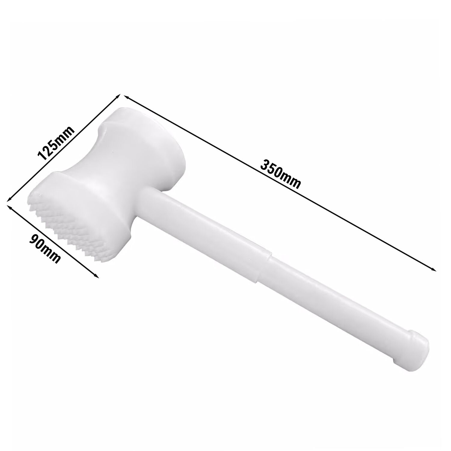 Marteau à viande (attendrisseur) - rond - plastique - Blanc - 90x125x350mm