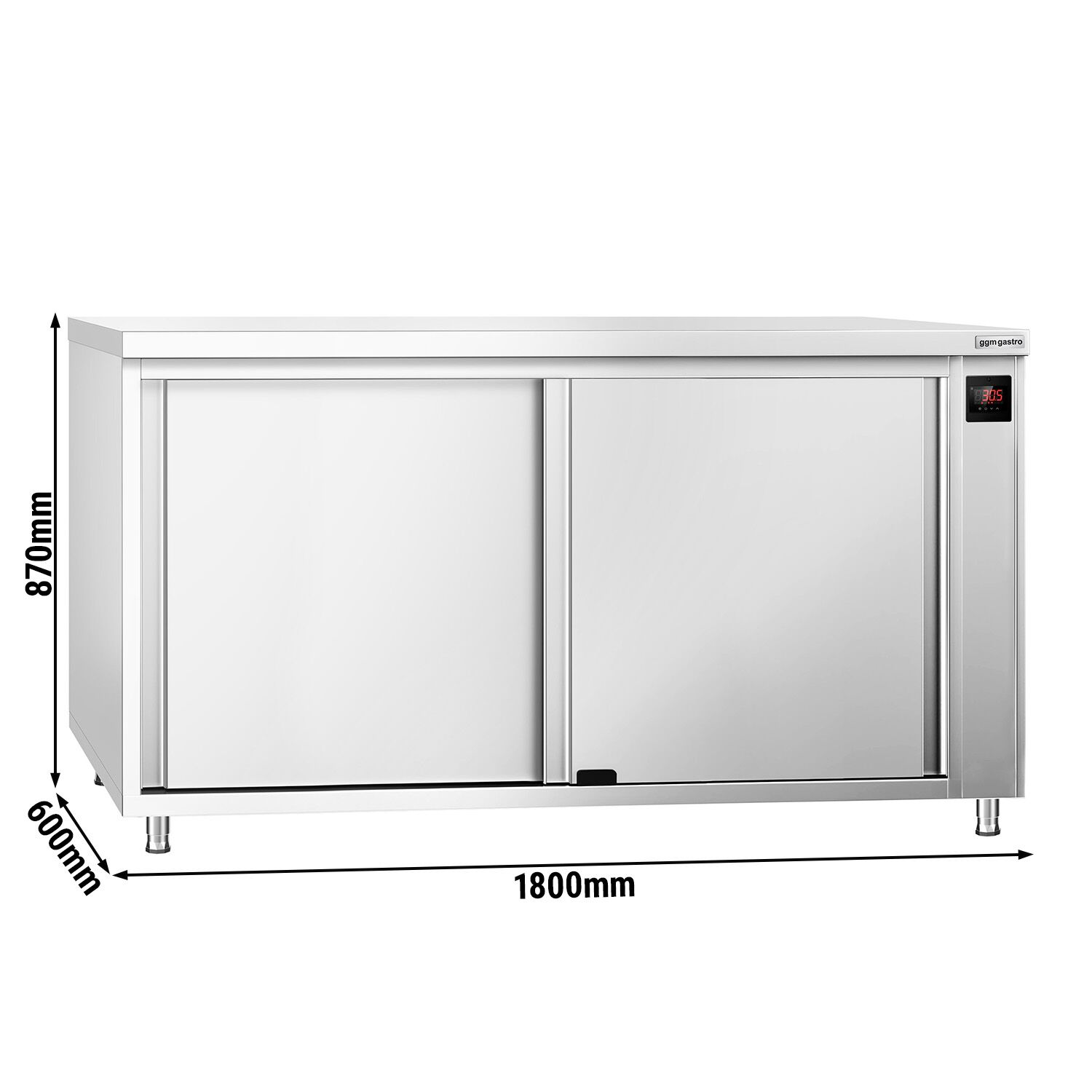Armoire chauffante professionnelle - 2kW - 1 étagères - 1800x600x870mm