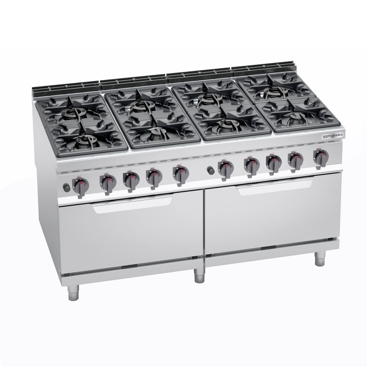 Fourneau à gaz – 69 kW – 8 brûleurs – avec 2 fours à gaz – 2 × 7,6 kW