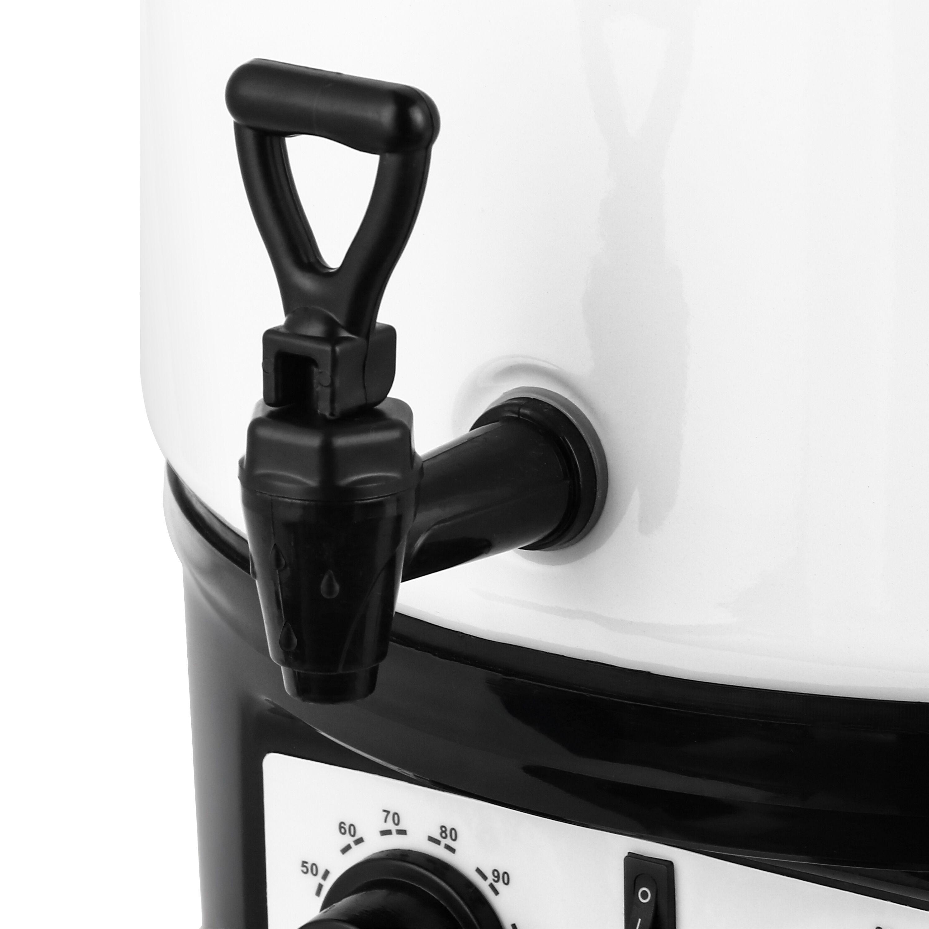 Distributeur de boissons chaudes professionnel - 27L - 1,8kW - Réglage de température en continu 30–110°C - Blanc - avec robinet de vidange et Minuteur numérique