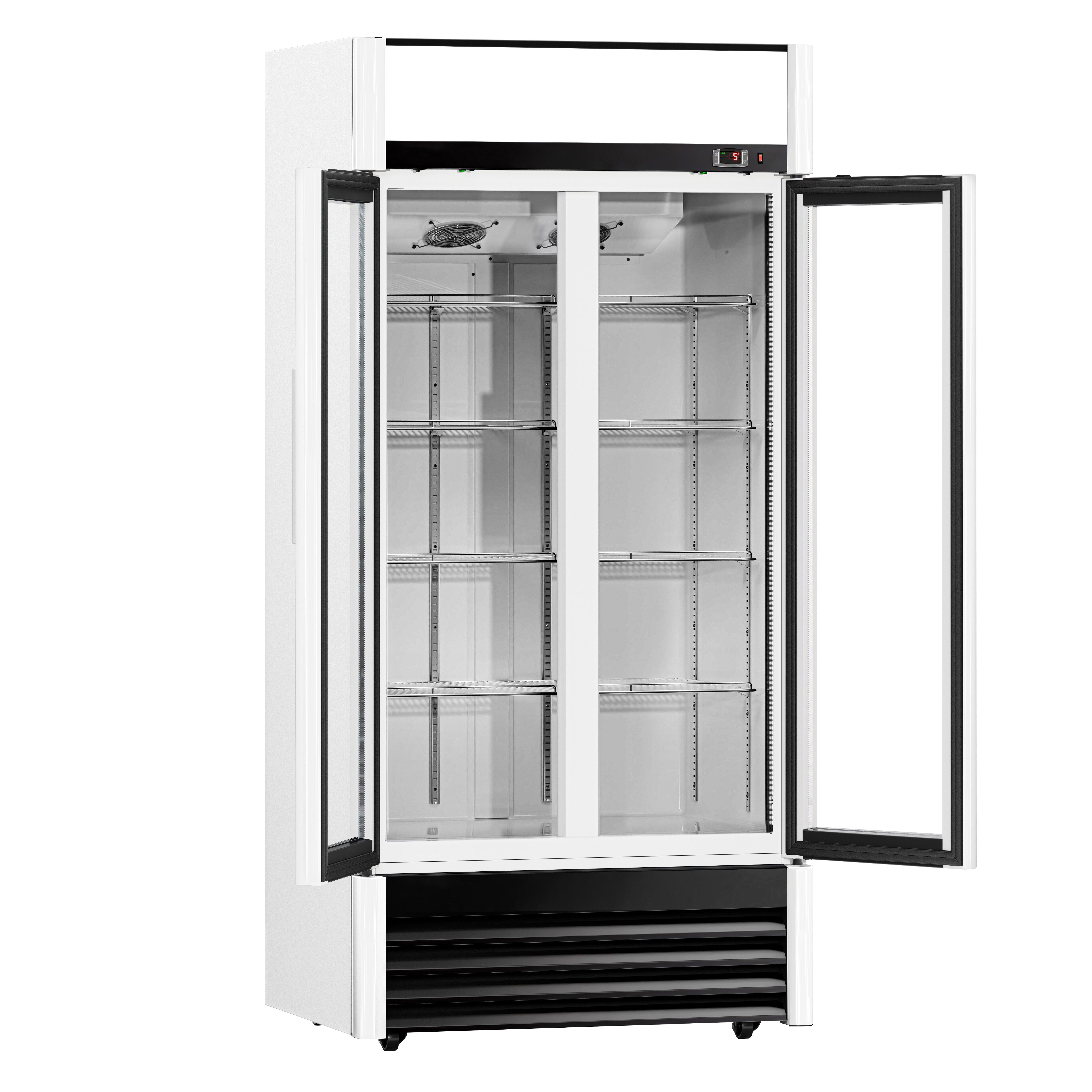 Vitrine réfrigérée à boissons - 925mm - 630 L - 2 portes vitrées - éclairage LED - thermostat numérique - -2 à +8 °C