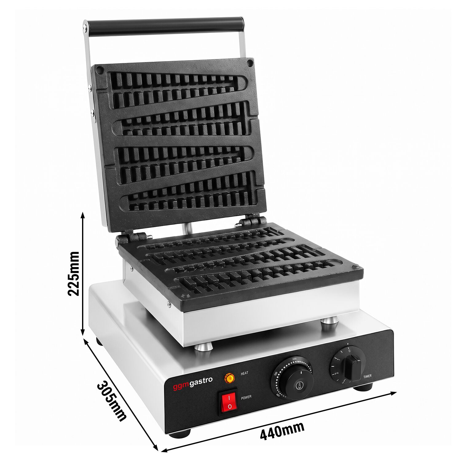 Waffle iron - Single - Manual - 1,75 kW - Shape: Christmas tree - Teflon-coated baking plates