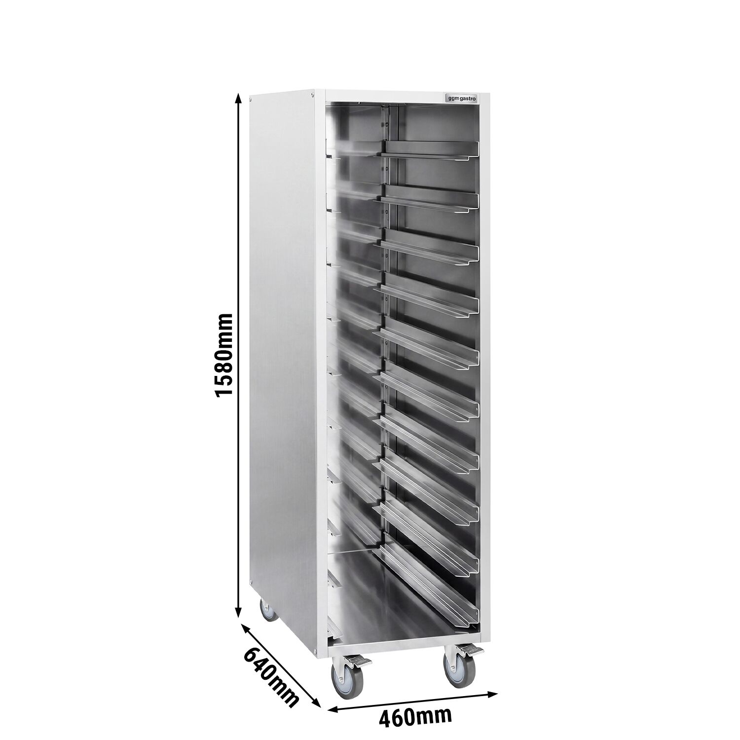 Edelstahl Tablettwagen - für 10x GN 1/1 oder 10x EN 600x400