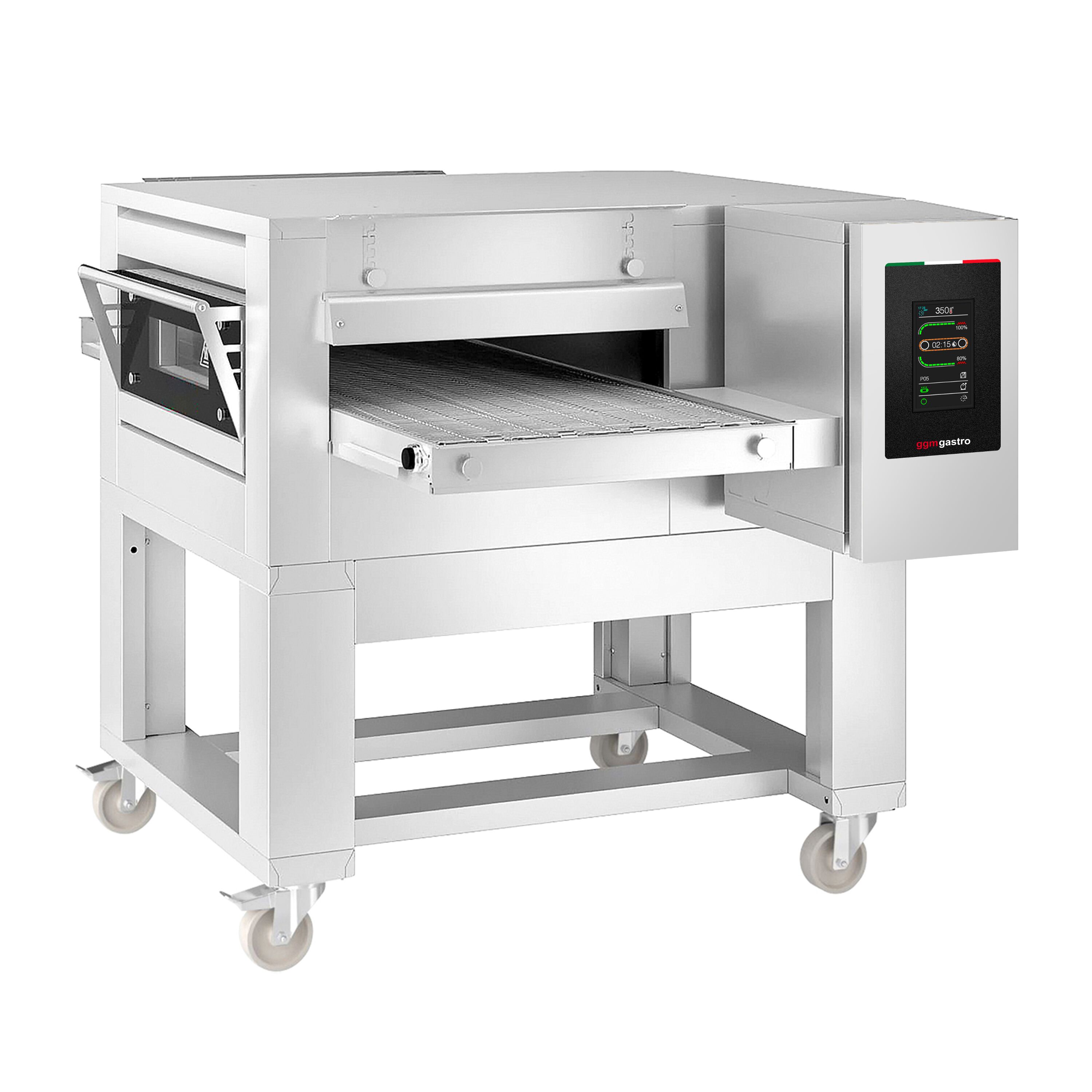 Four à convoyeur électrique - 1400 x 2000 mm - écran tactile - Largeur de bande : 650 mm - avec support inclus