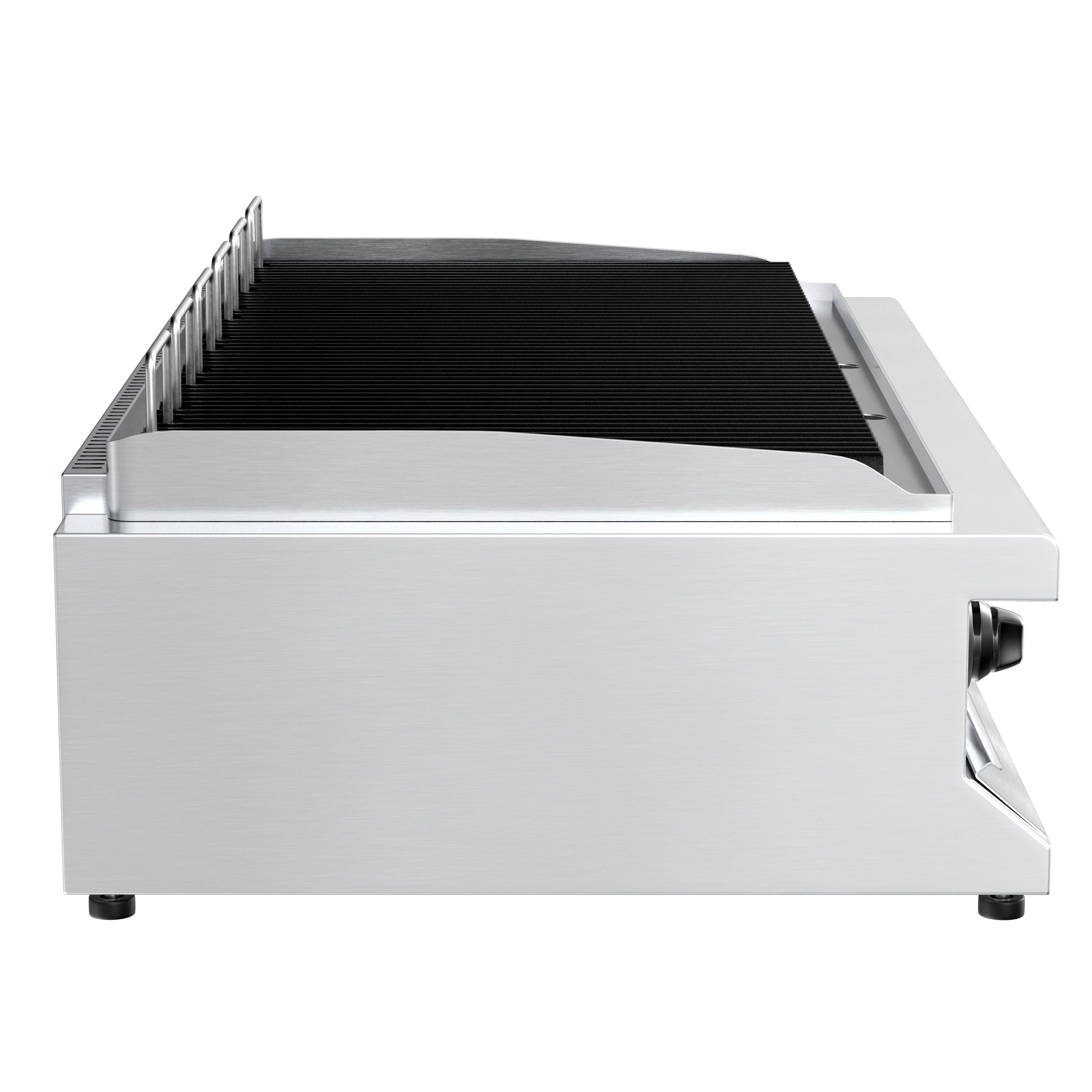 Barbecue à gaz professionnel - 15,6kW - de table - P730mm - grilles de cuisson en fonte