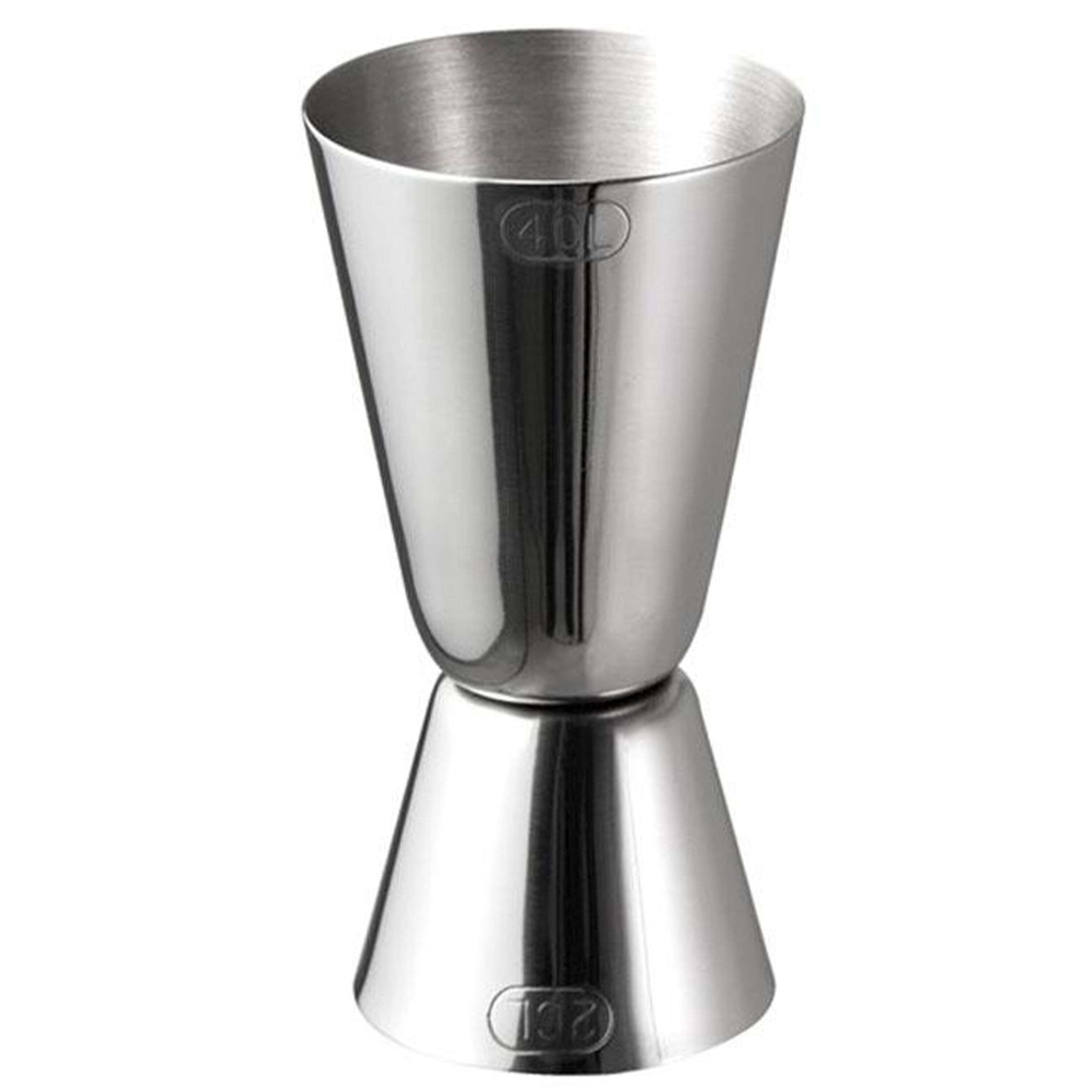 (6 pcs) Jigger double - acier inoxydable - 2cl/4cl (20/40 ml) - graduations extérieures