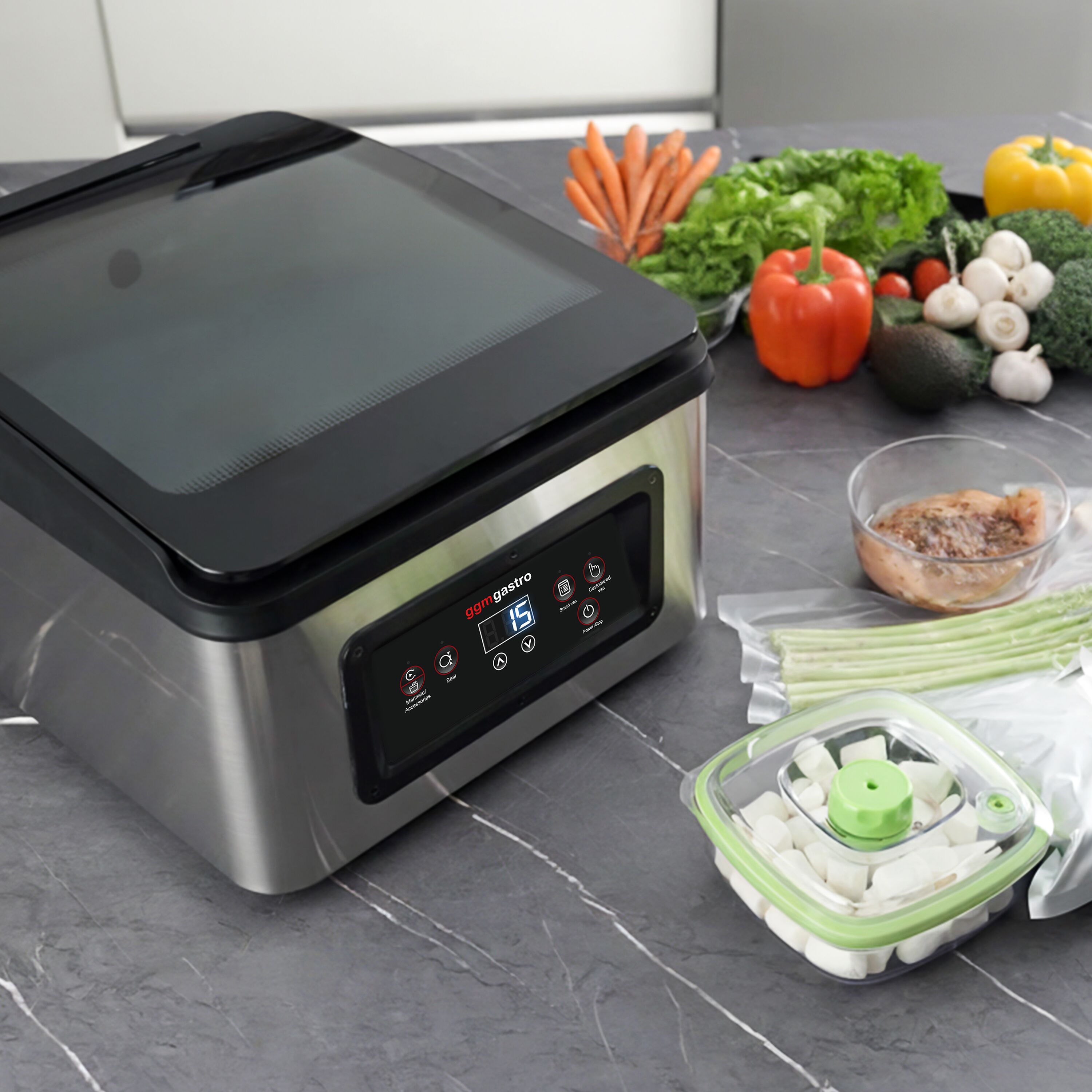 Machine sous vide à cloche – 5,1 m³/h – 430 watts – Digitale