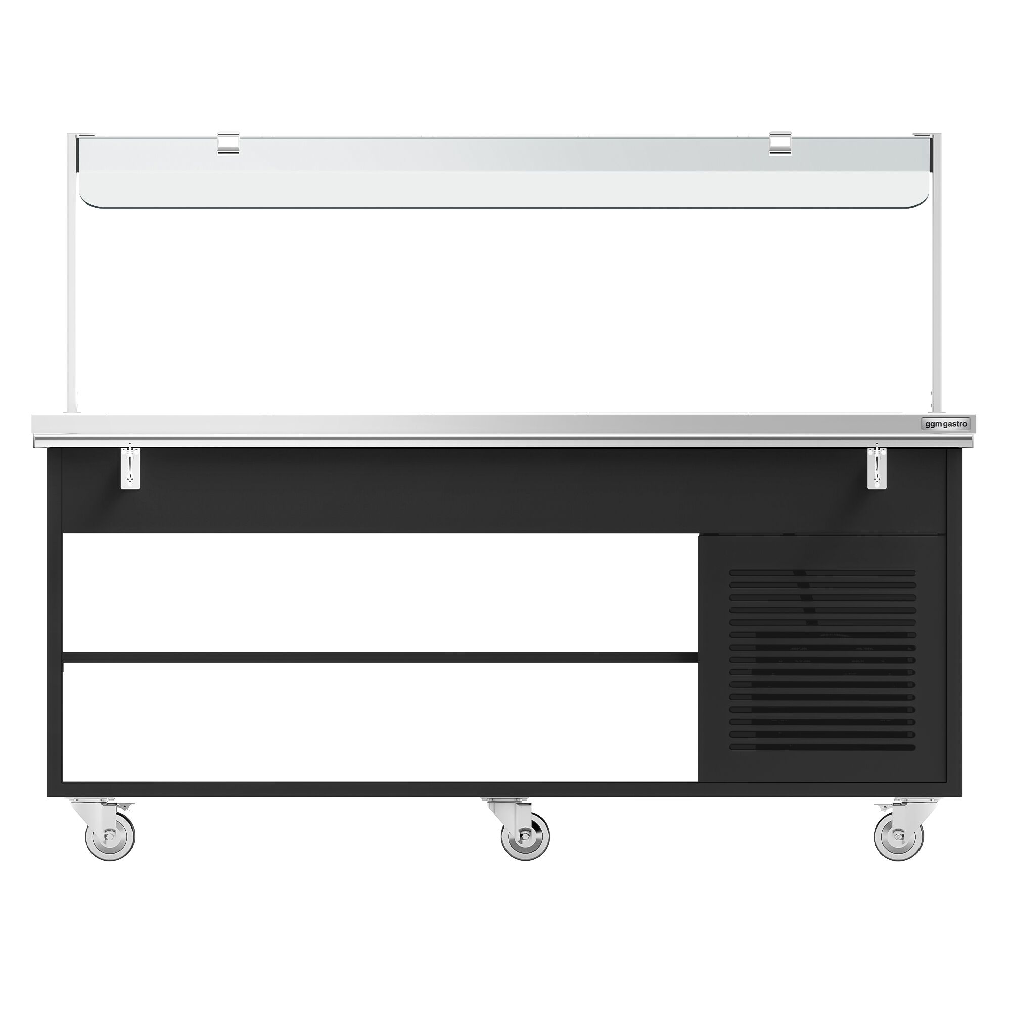 Buffet réfrigéré DANZIG - 1900mm - 5 bacs GN 1/1 - avec Glissière pour plateaux - Noir