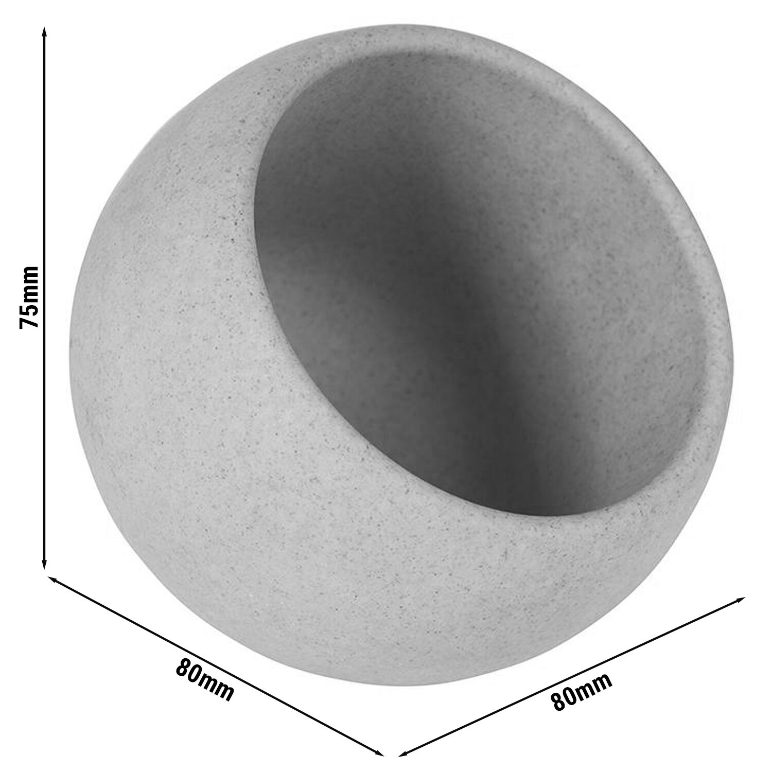 Saladier - MOON - Mélamine - 50ml - carré - 80x80mm - Profondeur : 75mm - Gris