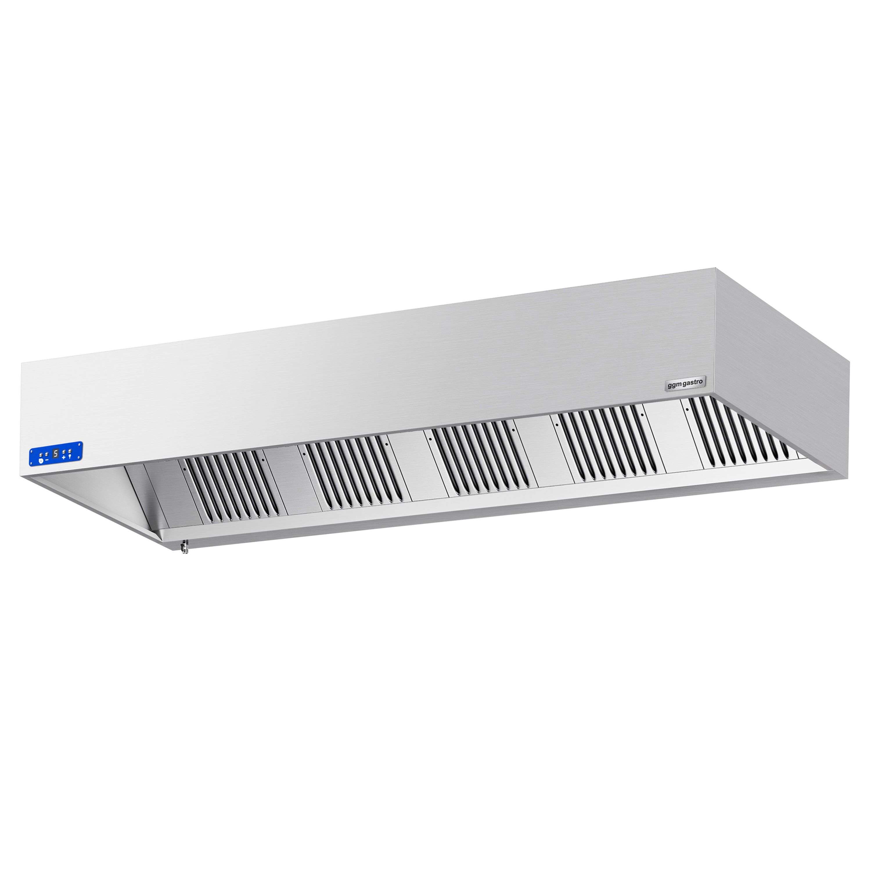 Commercial Wall-Mounted Extractor Hood  with Motor  – 2800mm – with Speed Controller, Baffle Filters & Lighting