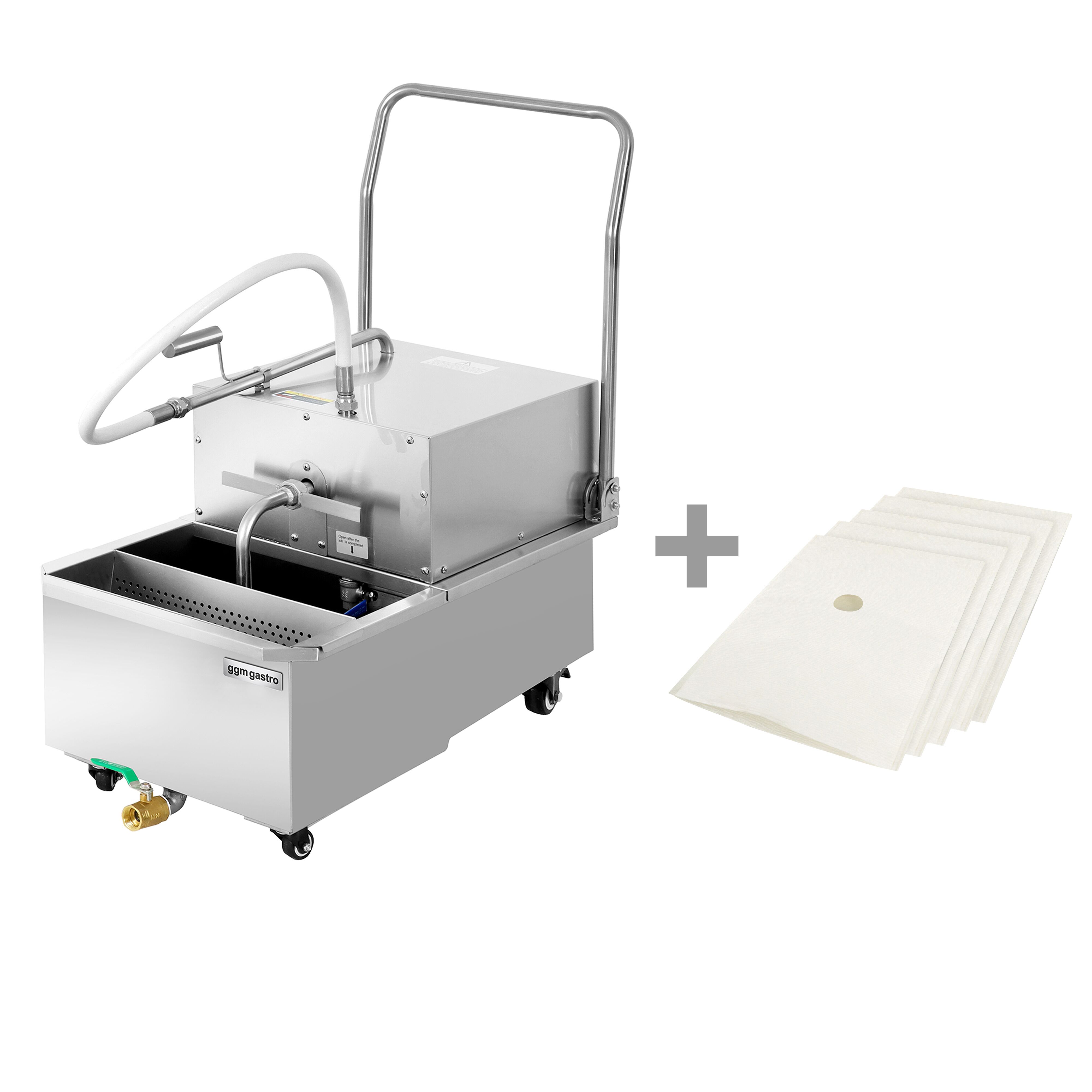 Filtre à huile de friture avec robinet de vidange – 48 litres/minute – 550 watts