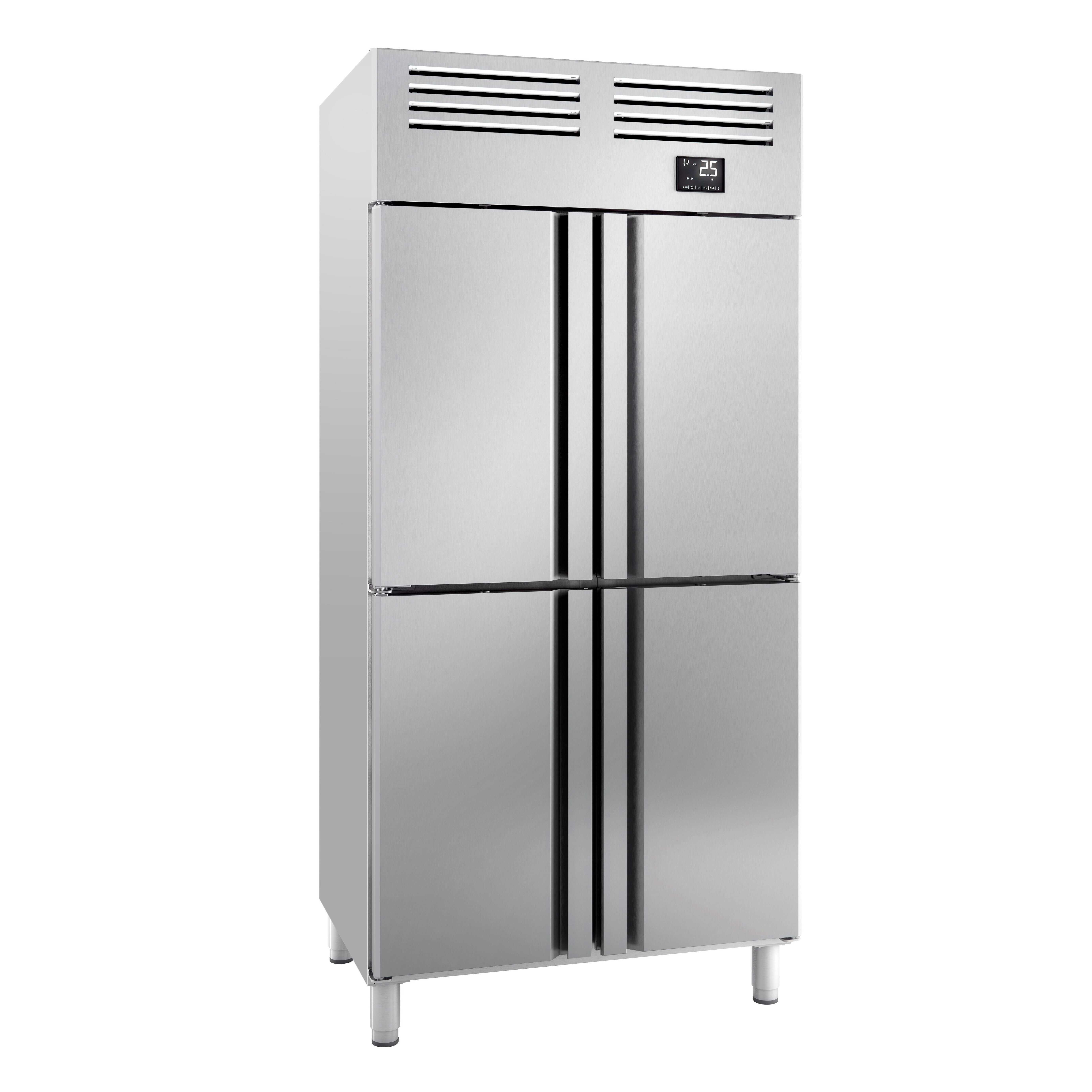 Armoire réfrigérée positive Inox AISI 304 PREMIUM PLUS - GN 1/1 - 745 L - avec 4 demi‑portes