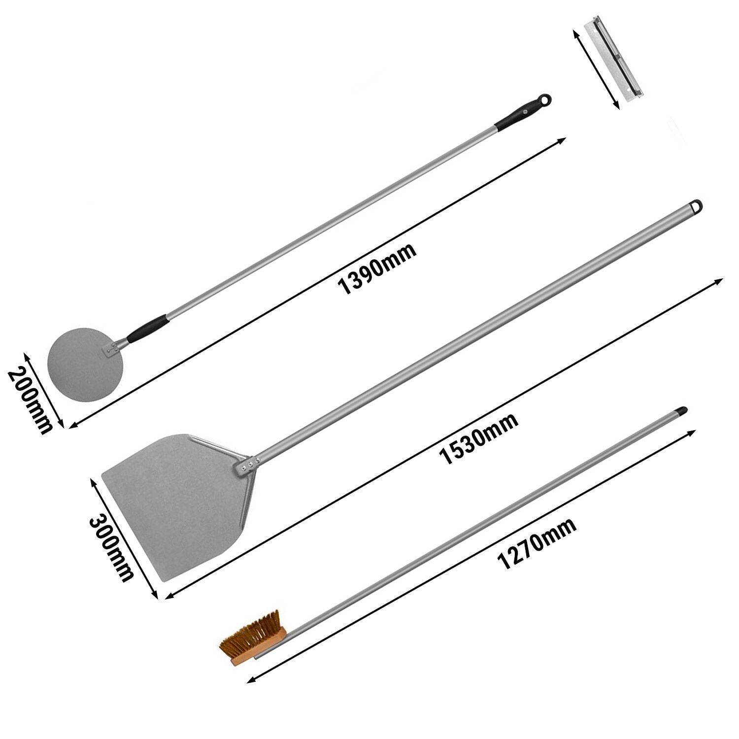 (SET) Pelles pour four à pizza - avec Brosse pour four à pizza