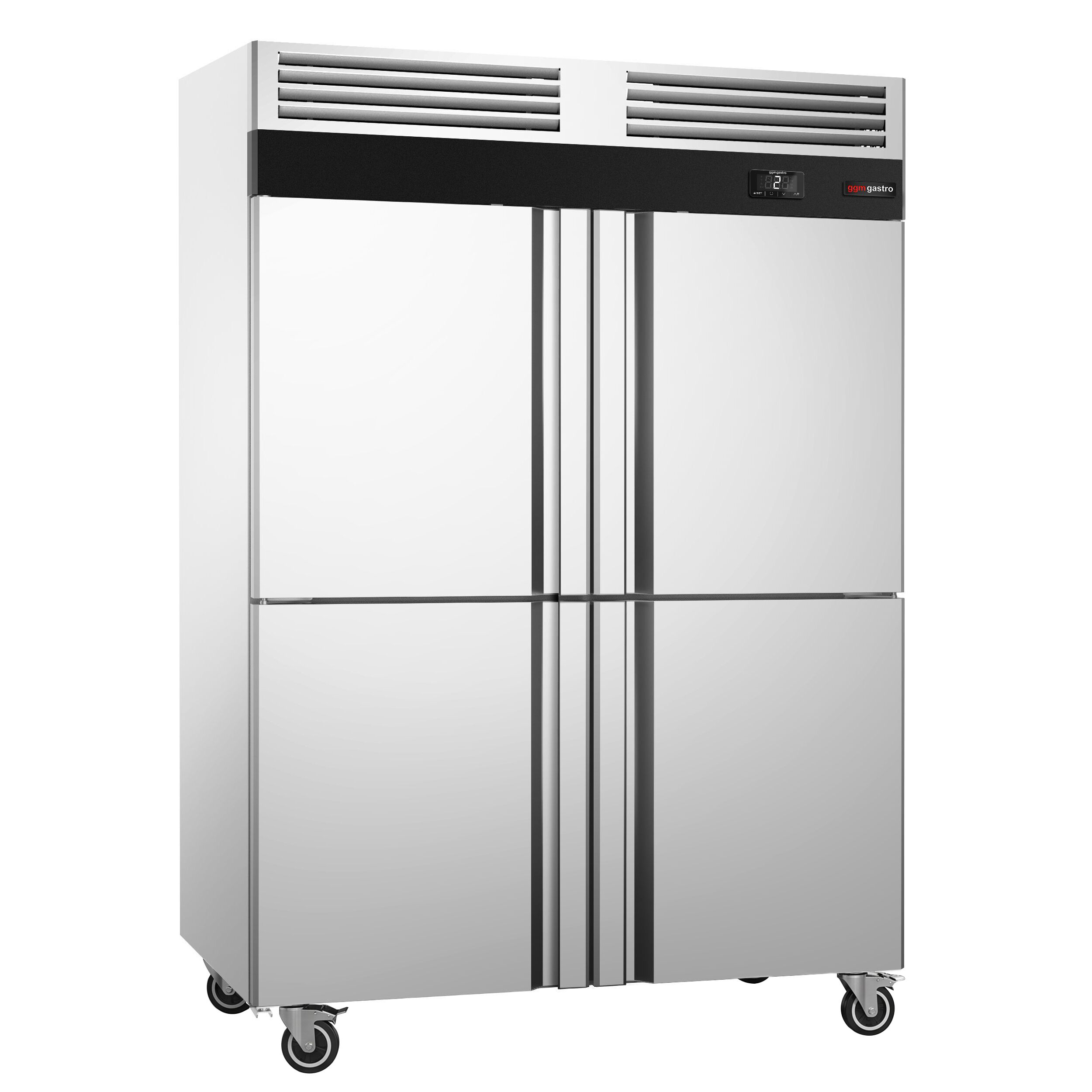 Commercial Upright Fridge – Stainless Steel ECO – GN 1/1 – 1700 Litres – with 4 Half Doors