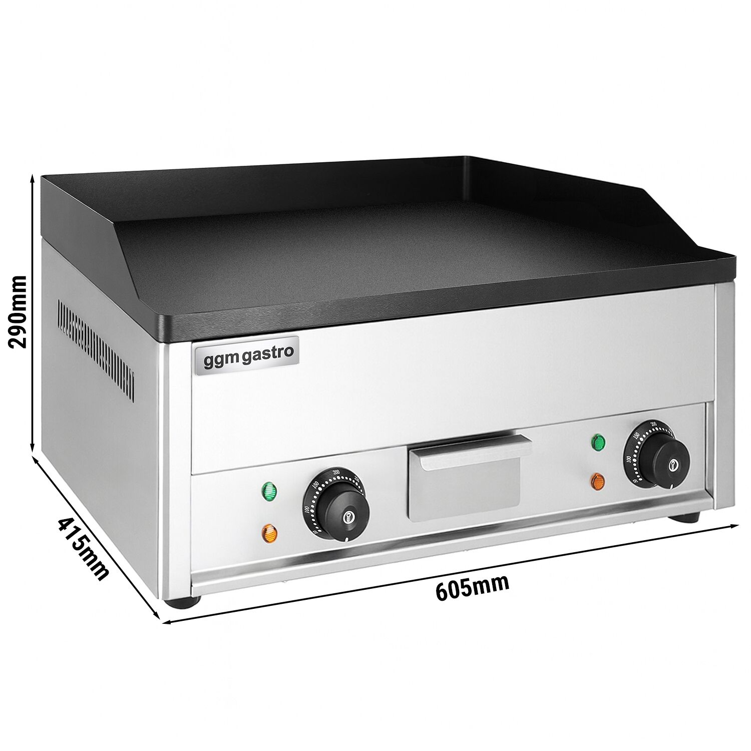 Elektro Bratplatte - 4,4 kW - Glatt - Bratfläche: 600x335mm