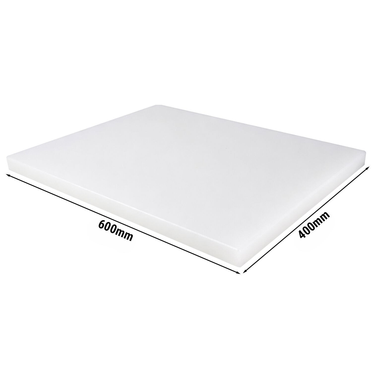 Planche à découper - 600x400mm - Épaisseur: 20mm - Conforme HACCP - PEHD 500 - Blanc