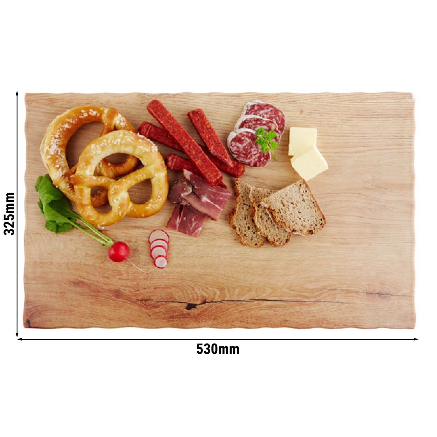 (6 pièces) Plateau GN 1/1 – OAK LIGHT – Mélamine – Hauteur : 15 mm – Marron