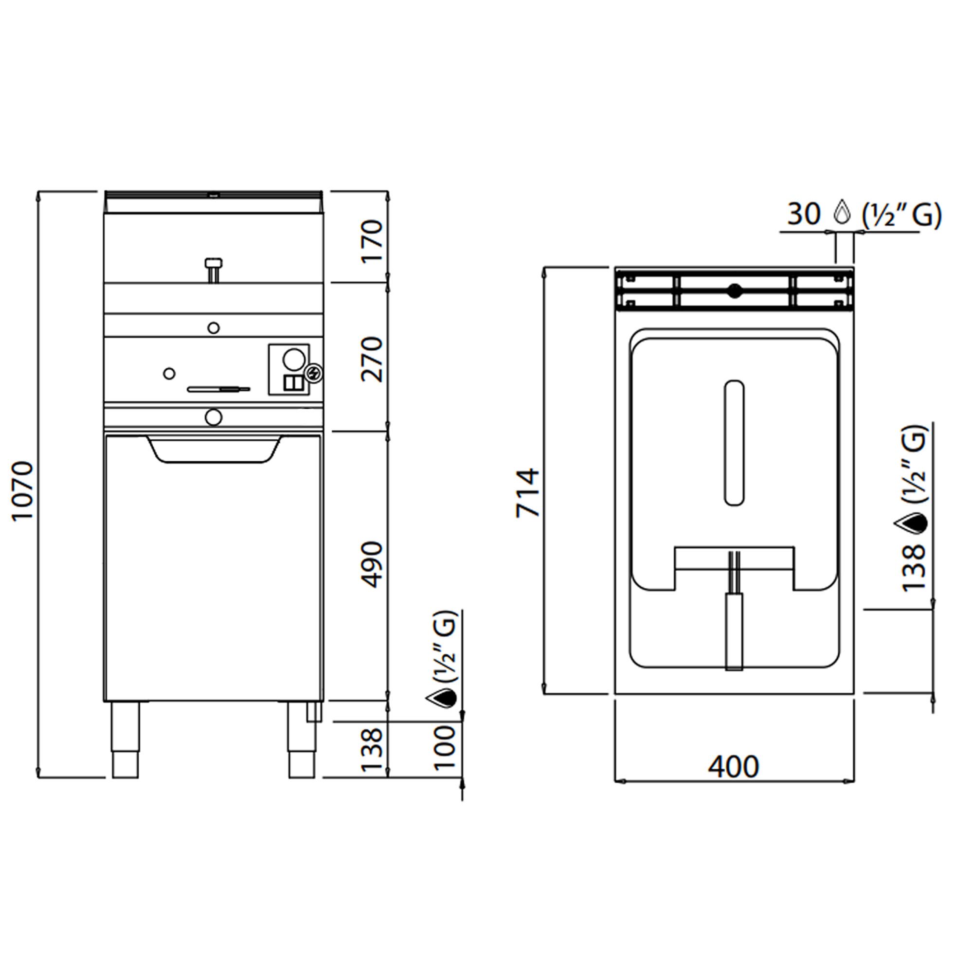 Gas Fritteuse - 10 Liter - 6,9 kW