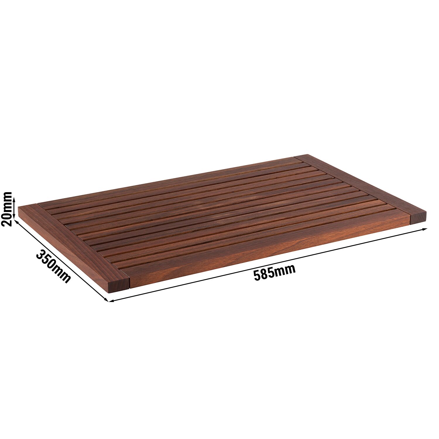 Plateau de présentation - Noyer (bois) - 585x350mm - Hauteur:20mm - Noyer - avec patins antidérapants - empilable