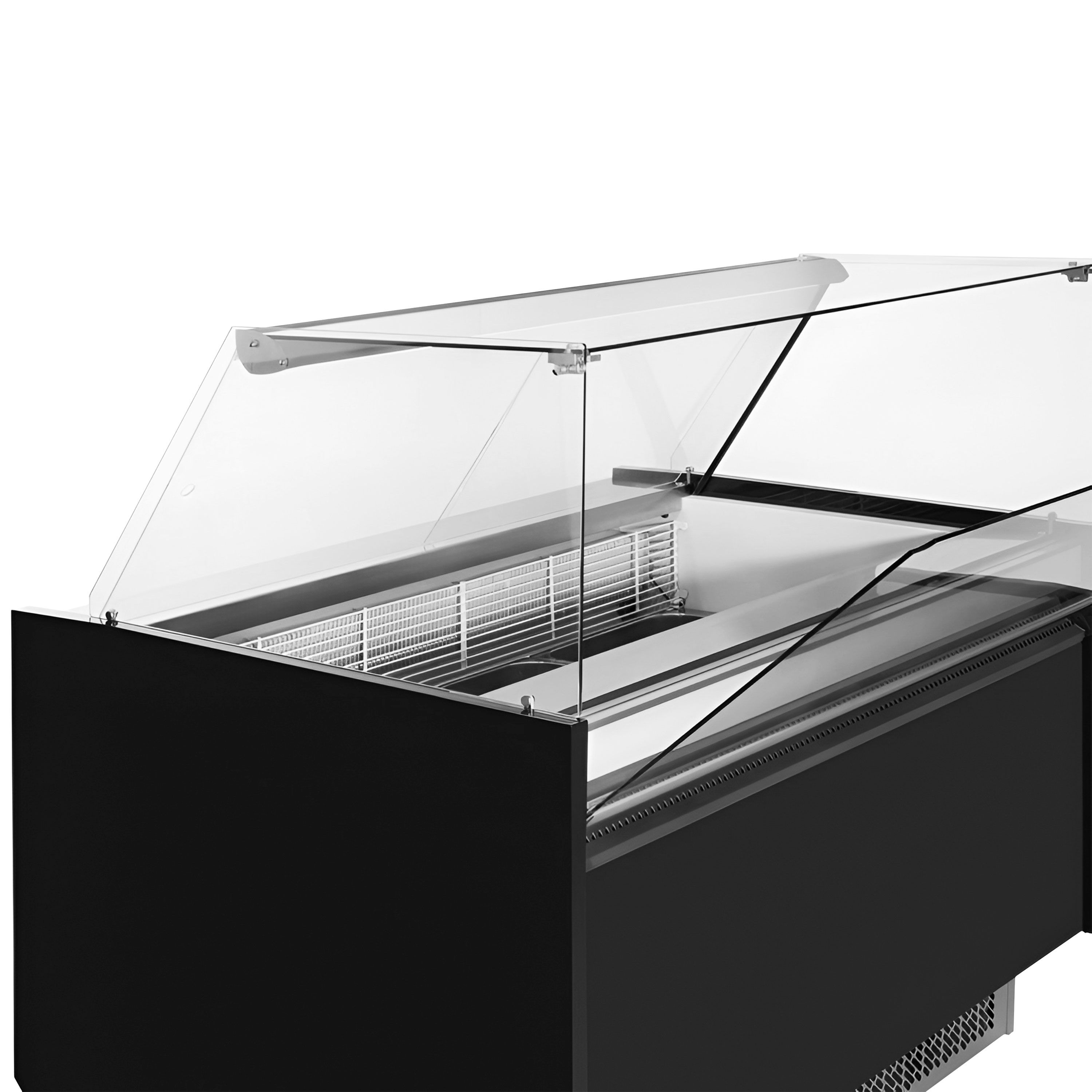Vitrine à glace LEVI – 1310 mm – refroidissement statique – pour 7+7 bacs à glace de 5 litres – Noir