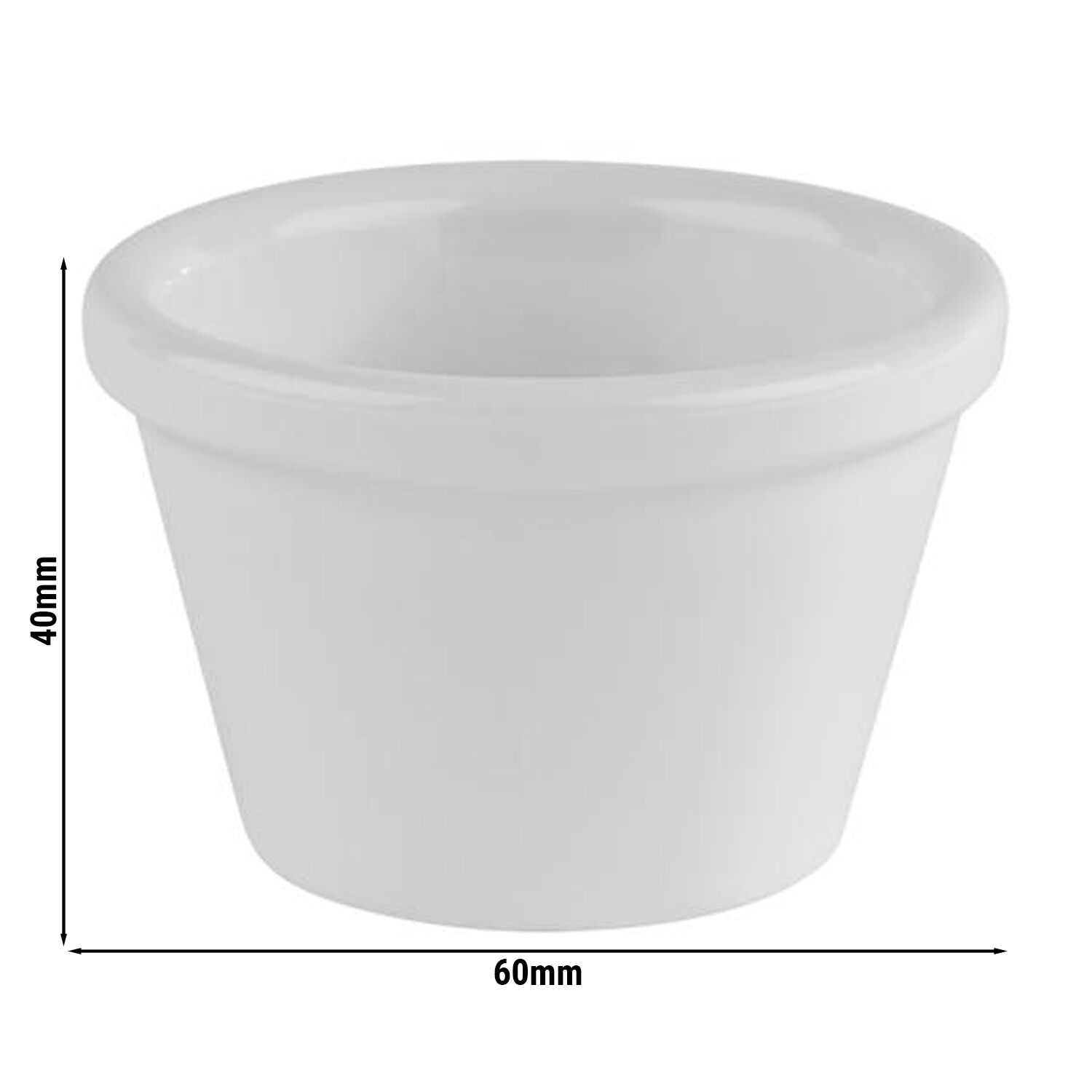 (6 pièces) Coupelles à sauce - FRIENDLY - PET - 50 ml - rond - Ø 60 mm - Blanc
