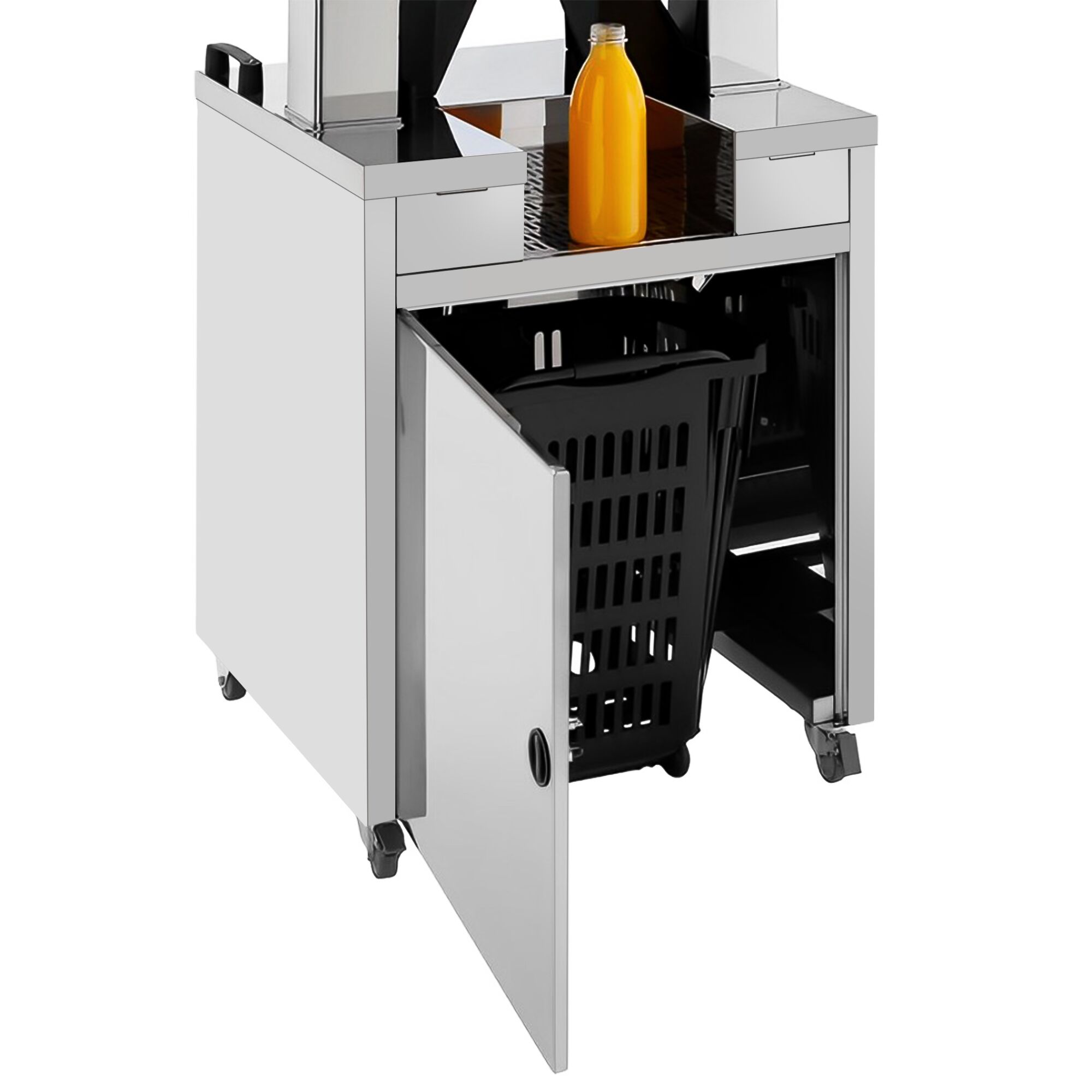 Commercial Floor‑Standing Orange Juicer – Automatic, Self‑Cleaning - Ø65–80 mm - 50 kg Bin - Silver