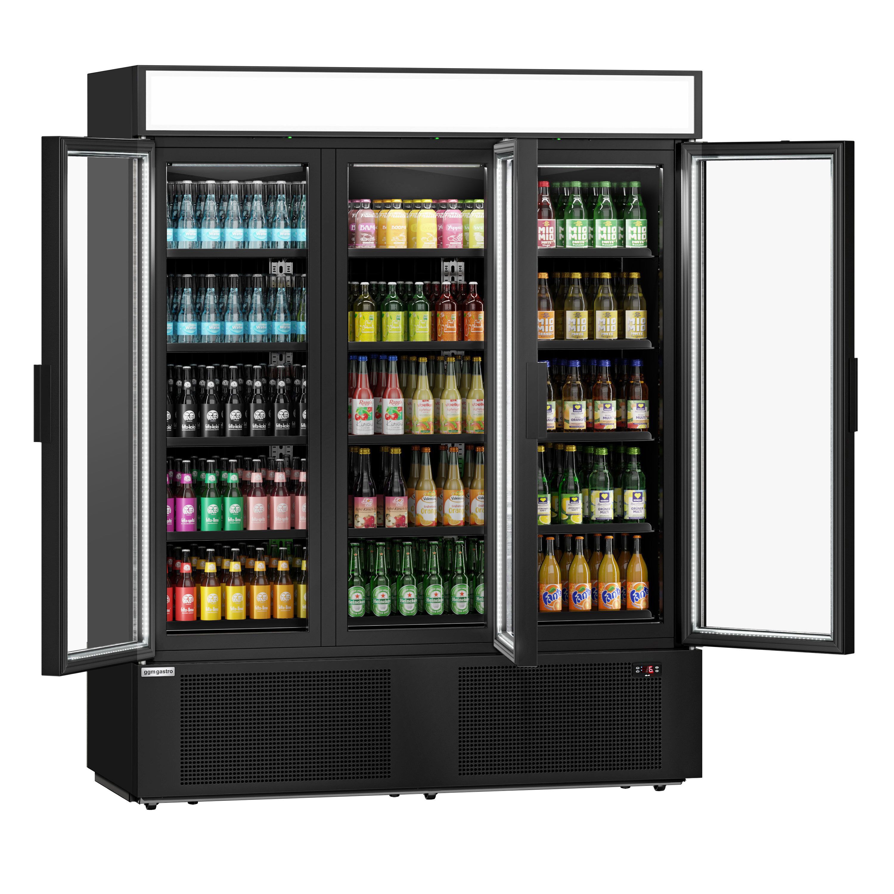 Vitrine réfrigérée à boissons - 1325 litres - avec 3 portes vitrées et écran publicitaire