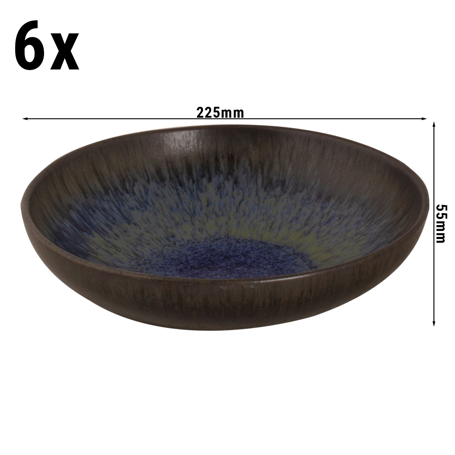 (6 Stück) TAMA - Teller - tief - Ø 220mm - Blau