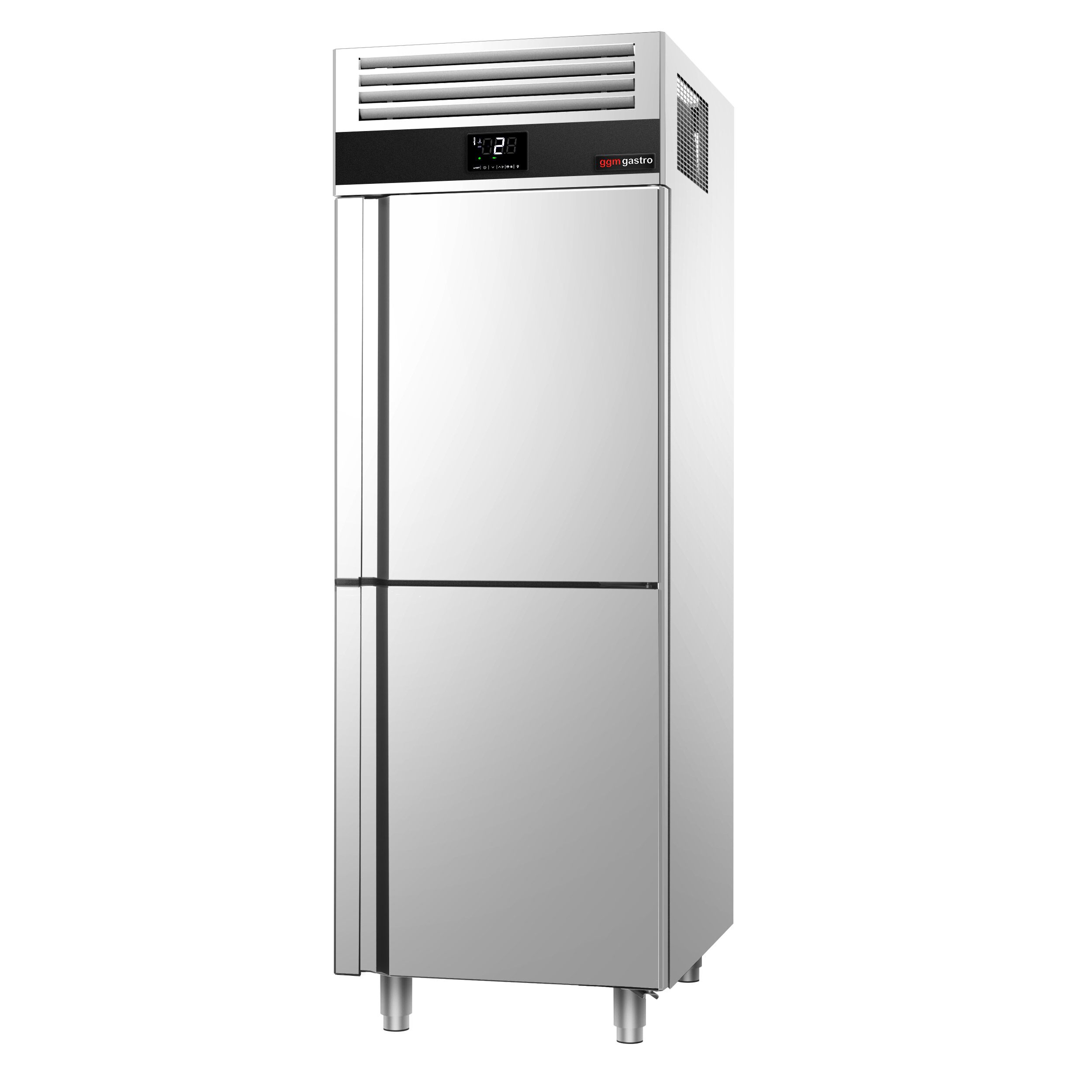 Armoire réfrigérée positive en acier inoxydable AISI 304 PREMIUM - GN 2/1 - 700 L - avec 2 portes & Glissières GN & 4 grilles