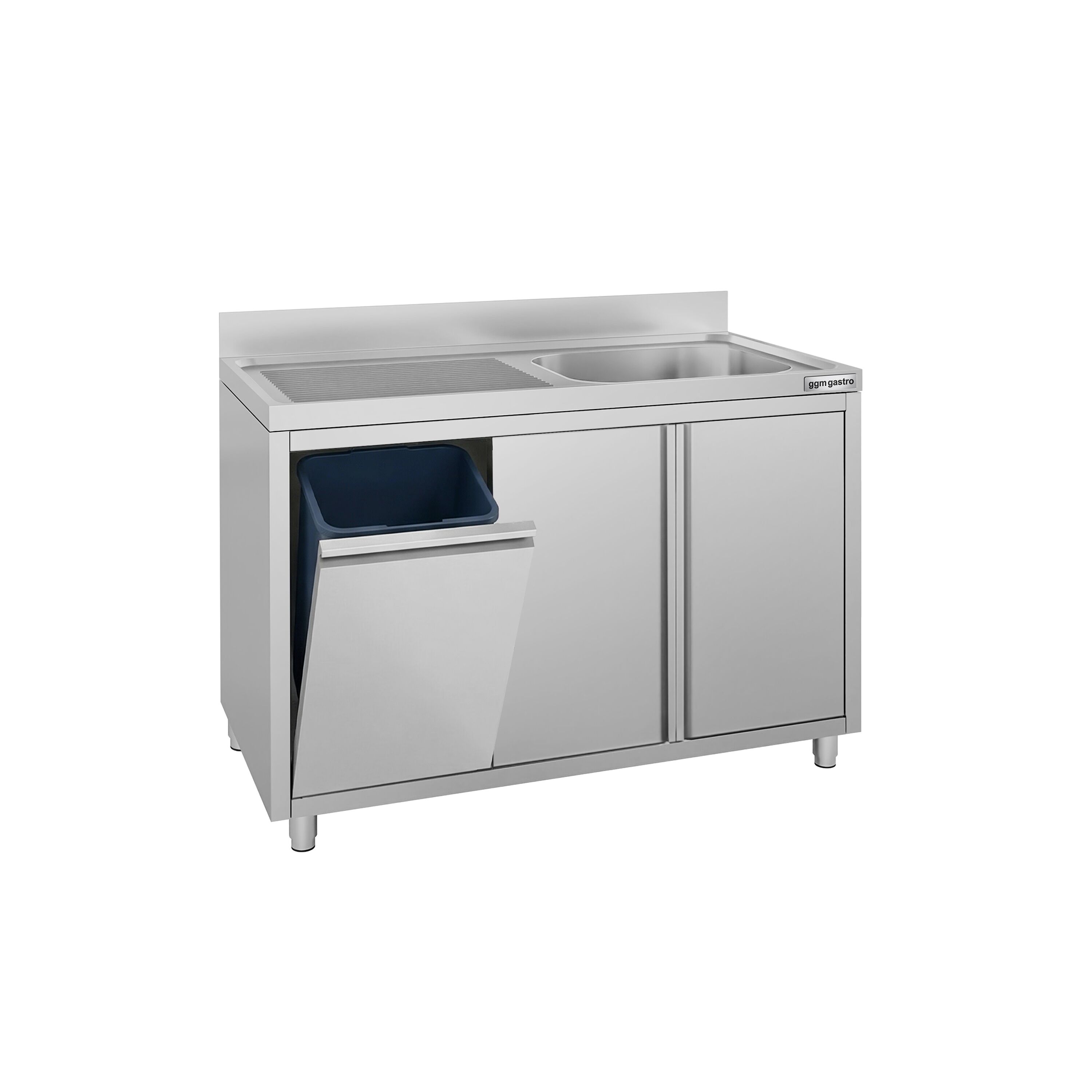 Meuble évier ECO - 1200 x 600 mm - avec poubelle & 1 bac à droite