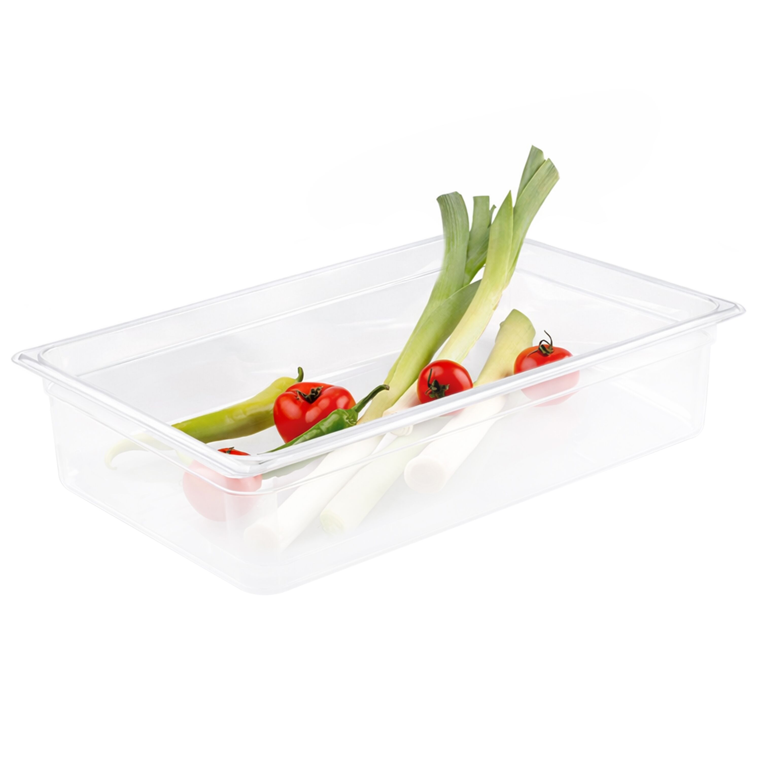 (6 pièces) Bac en Polycarbonate GN 1/1 - Transparent - Hauteur : 150 mm