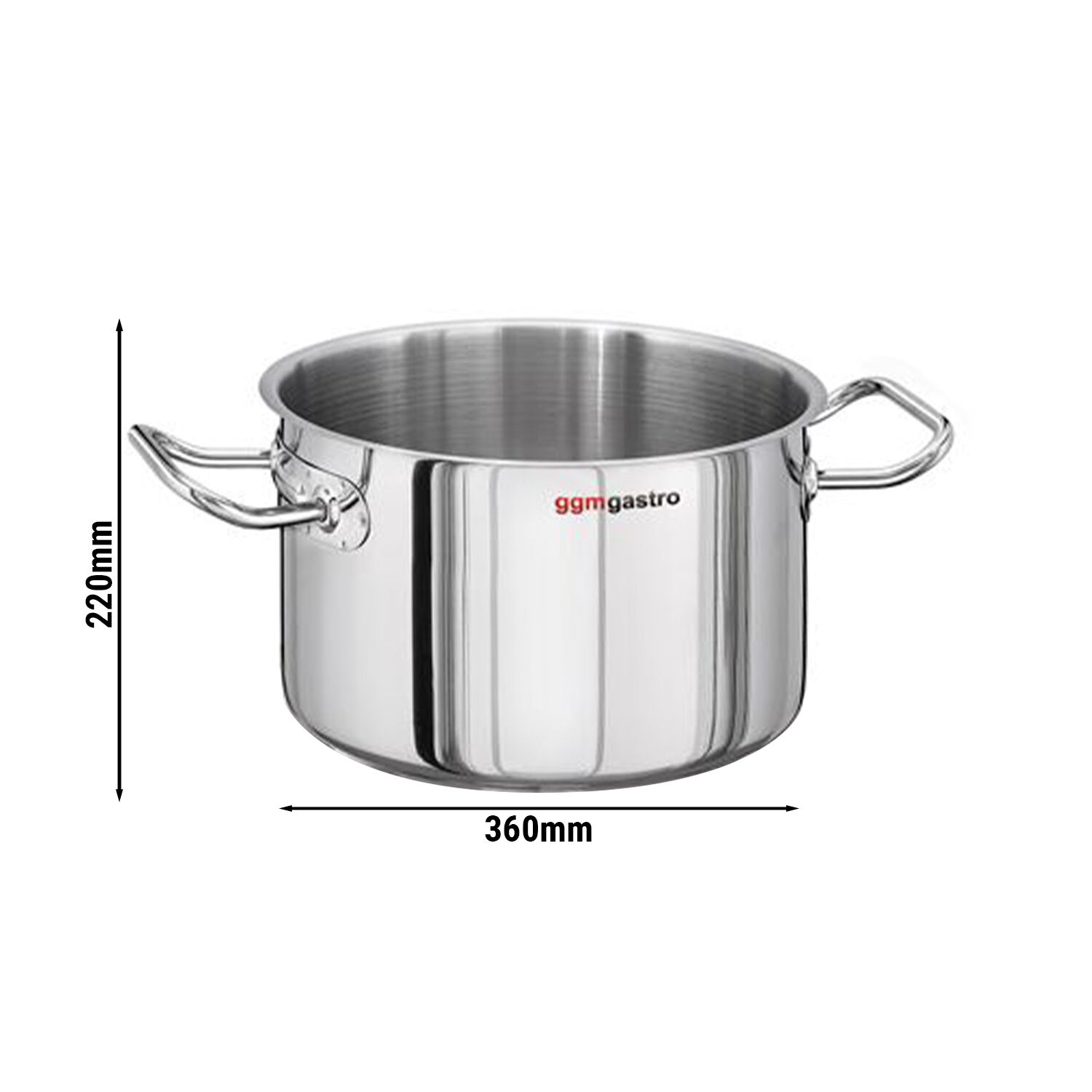 Fleischtopf - Edelstahl - 23 Liter - Ø 360mm - Höhe:220mm - Induktionsgeeignet