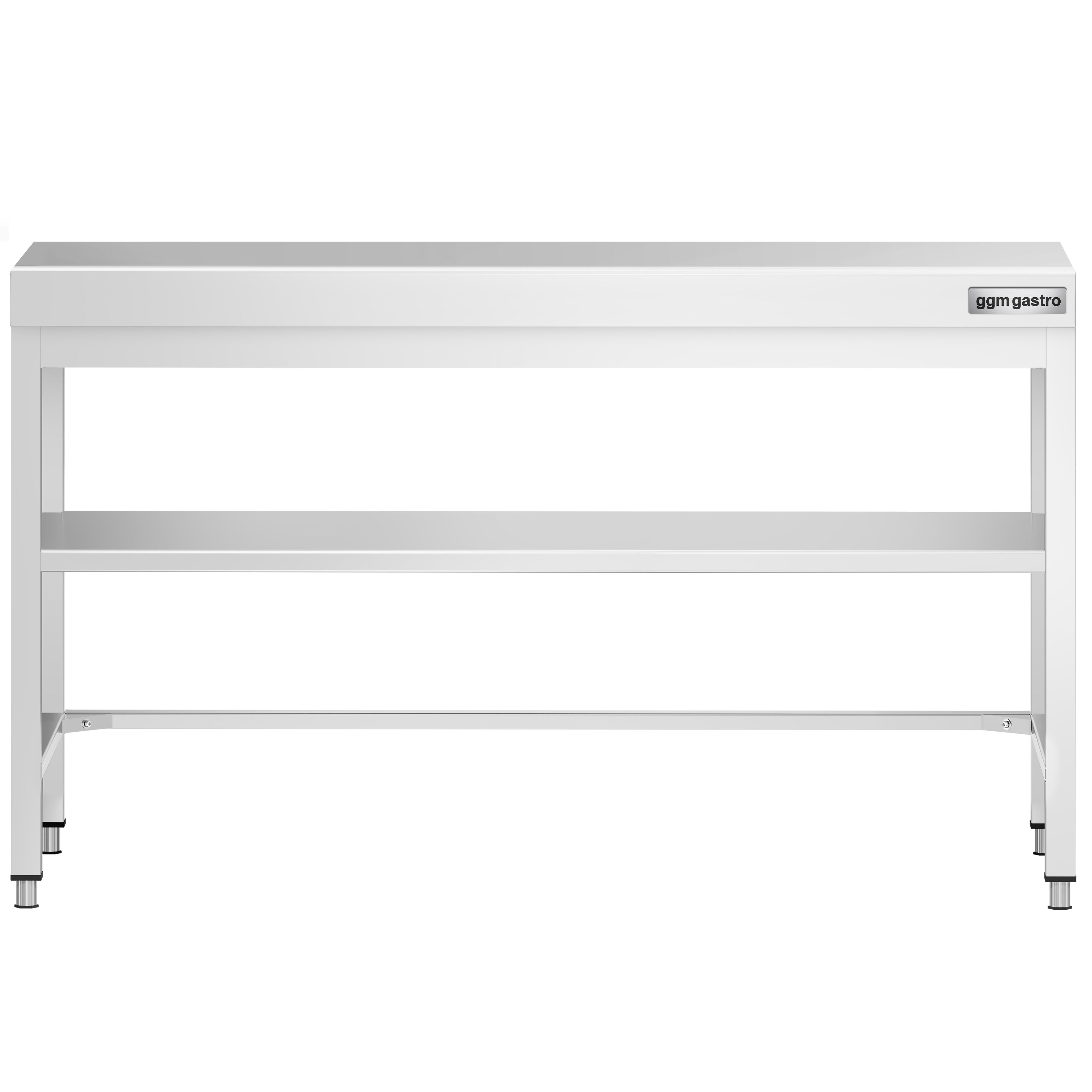 Table de travail en inox PREMIUM – 1500x600 mm – avec tablette inférieure et renforts