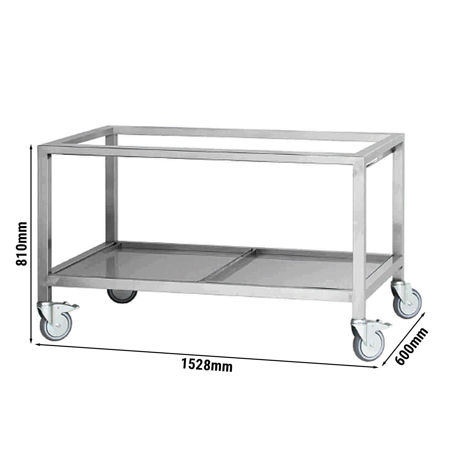 Soubassement ouvert - 1528x600x810mm - Série L - avec roulettes