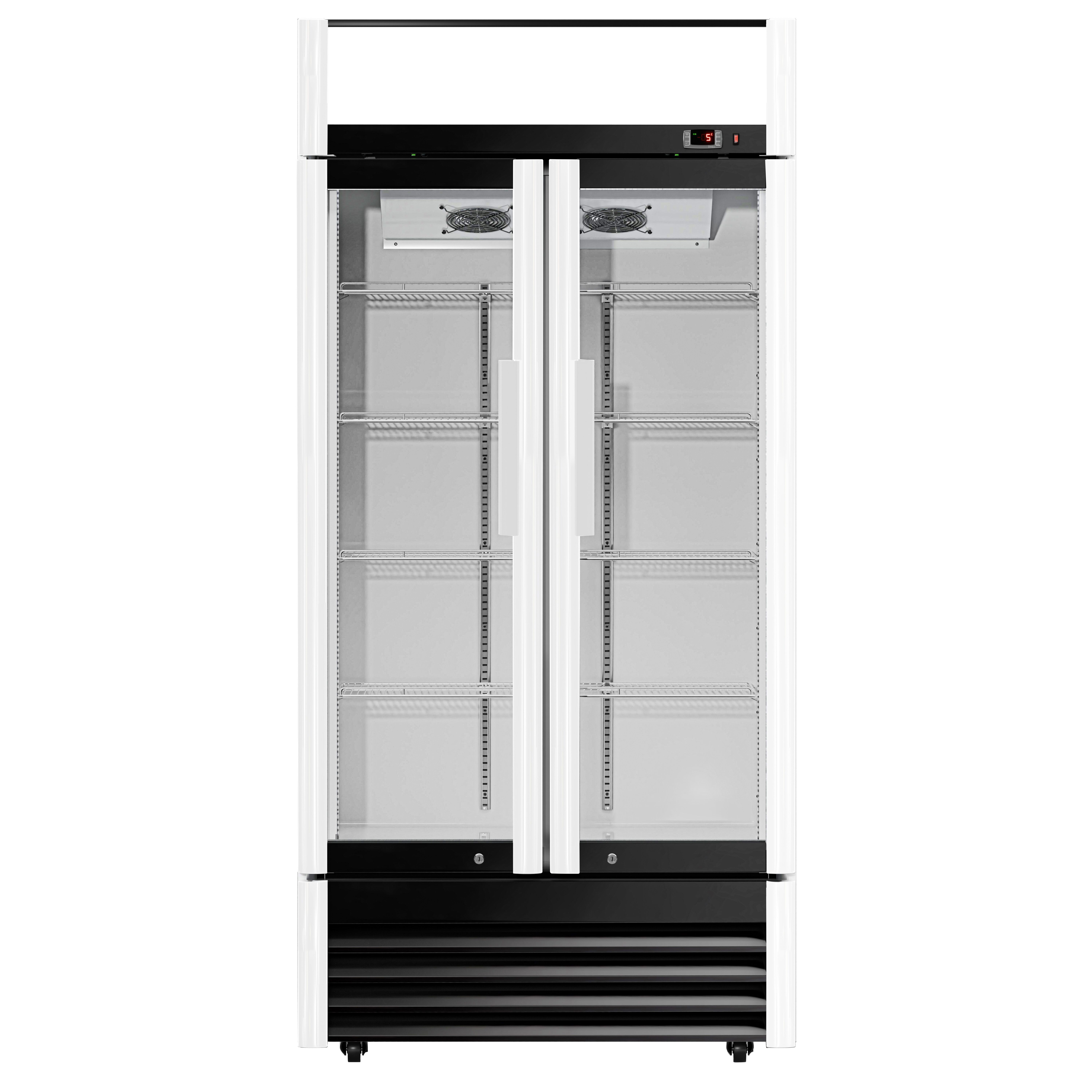 Vitrine réfrigérée à boissons - 925mm - 630 L - 2 portes vitrées - éclairage LED - thermostat numérique - -2 à +8 °C