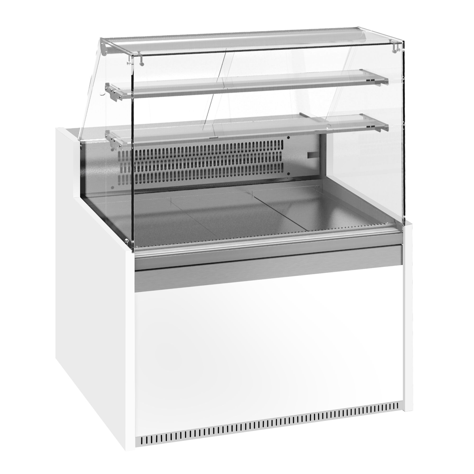 Comptoir vitrine réfrigérée - 998x985mm - +4/+8°C - 1 porte - 2 étagères - Vitre droite