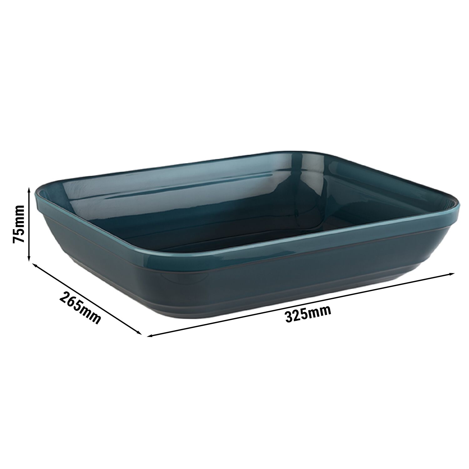 (6 pcs) Bac GN 1/2 - EMMA - Mélamine - 3,5L - rectangulaire - 325x265mm - Profondeur : 75mm - Bleu - lot de 6