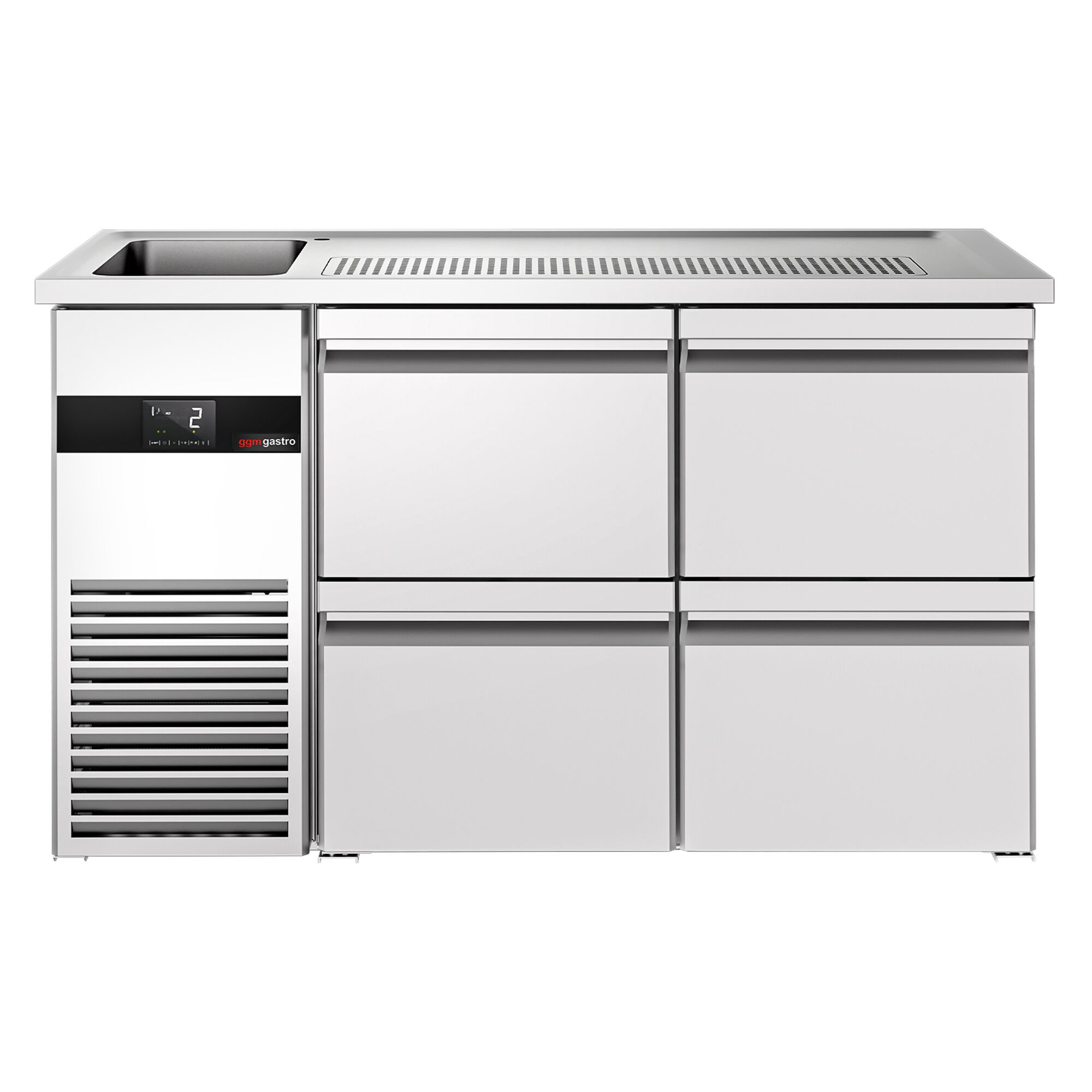Comptoir de bar réfrigéré PREMIUM - 1550x700mm - 4 tiroirs         