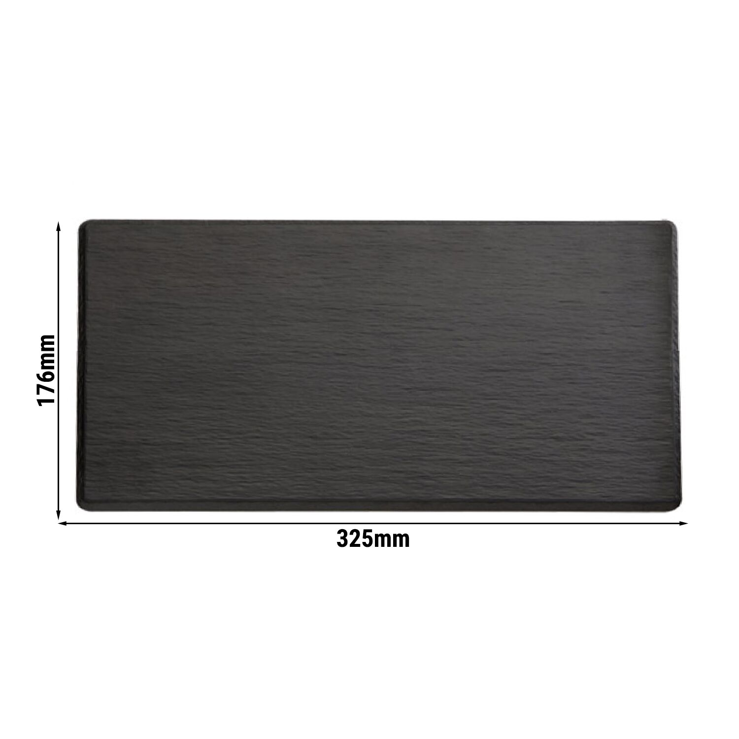 (6 pièces) Plateau GN 1/3 – SLATE – Mélamine – Hauteur : 12 mm – Noir