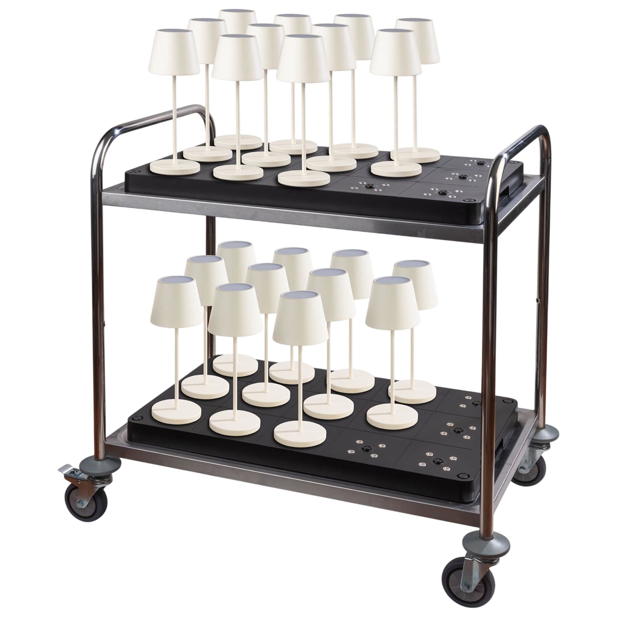 Station de charge (15 ports) - ABS plastique - 750x430x50mm - Noir - incl. prise secteur, 2 télécommandes avec piles