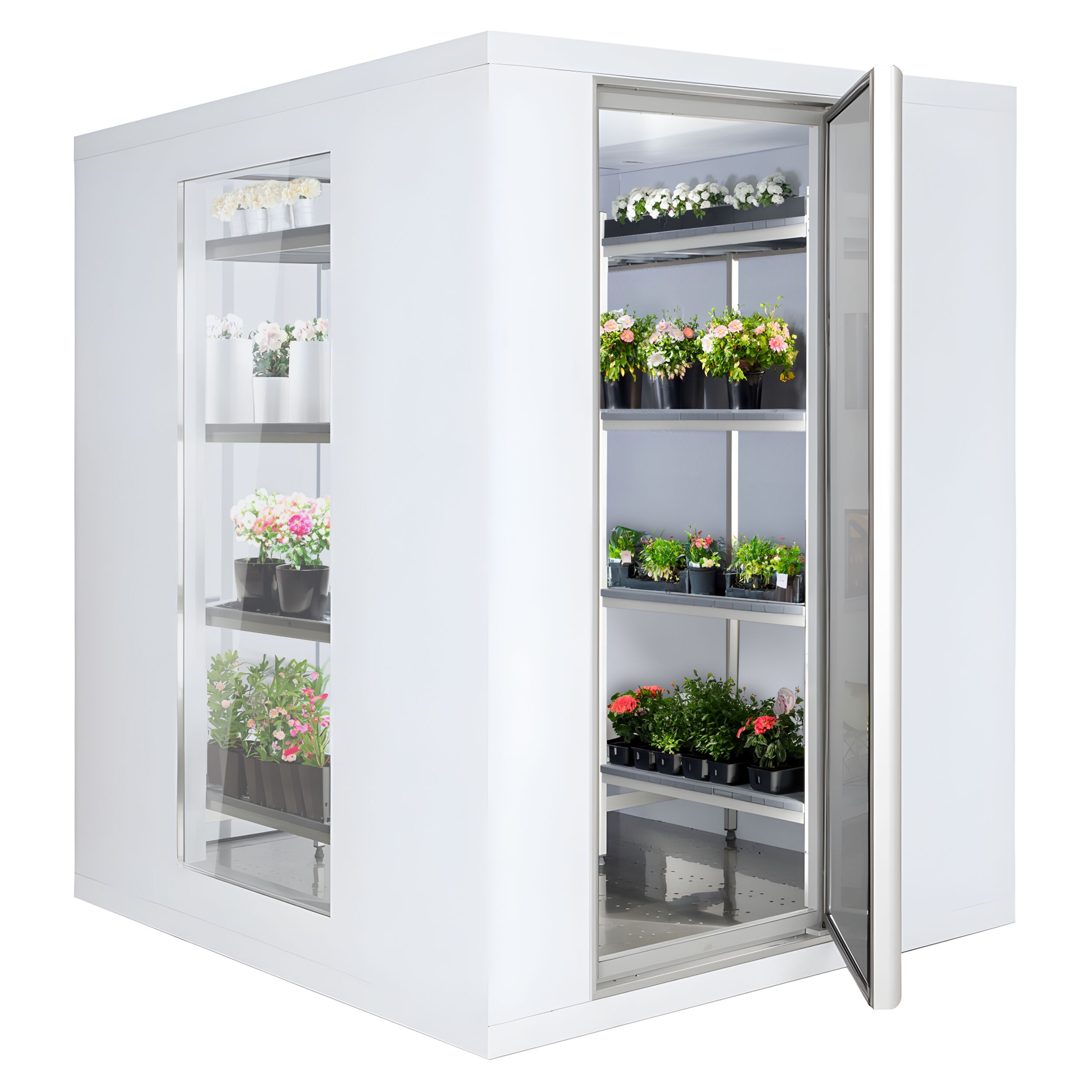 Chambre froide - 1500 x 1200 mm - 2,6 m³ - avec 2 côtés en verre