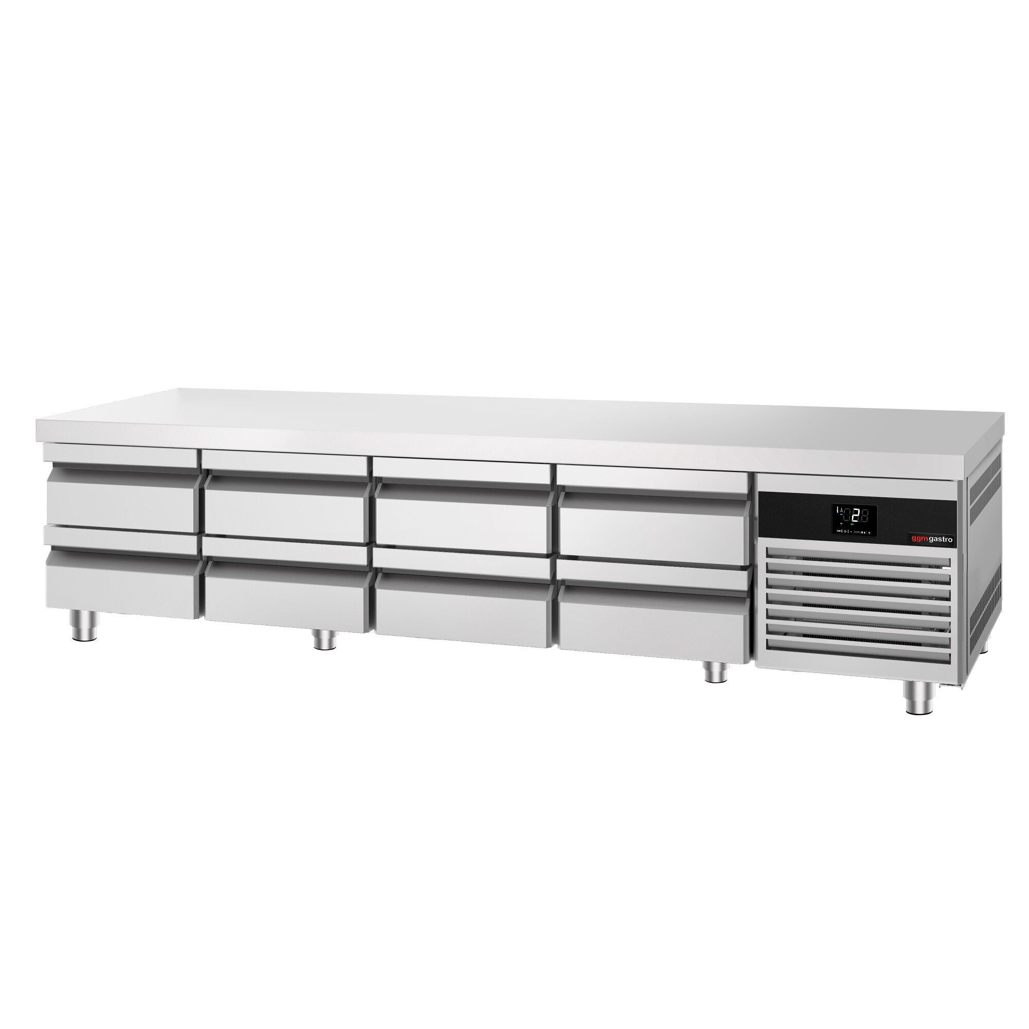 Soubassement réfrigéré Premium - 2400 mm - 310 litres - 8 tiroirs